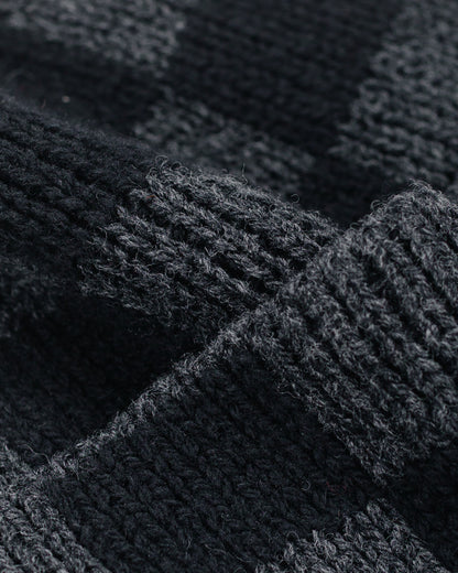 lost & found Found Feather Found Feather Checker Beanie Italian Donegal Wool Black