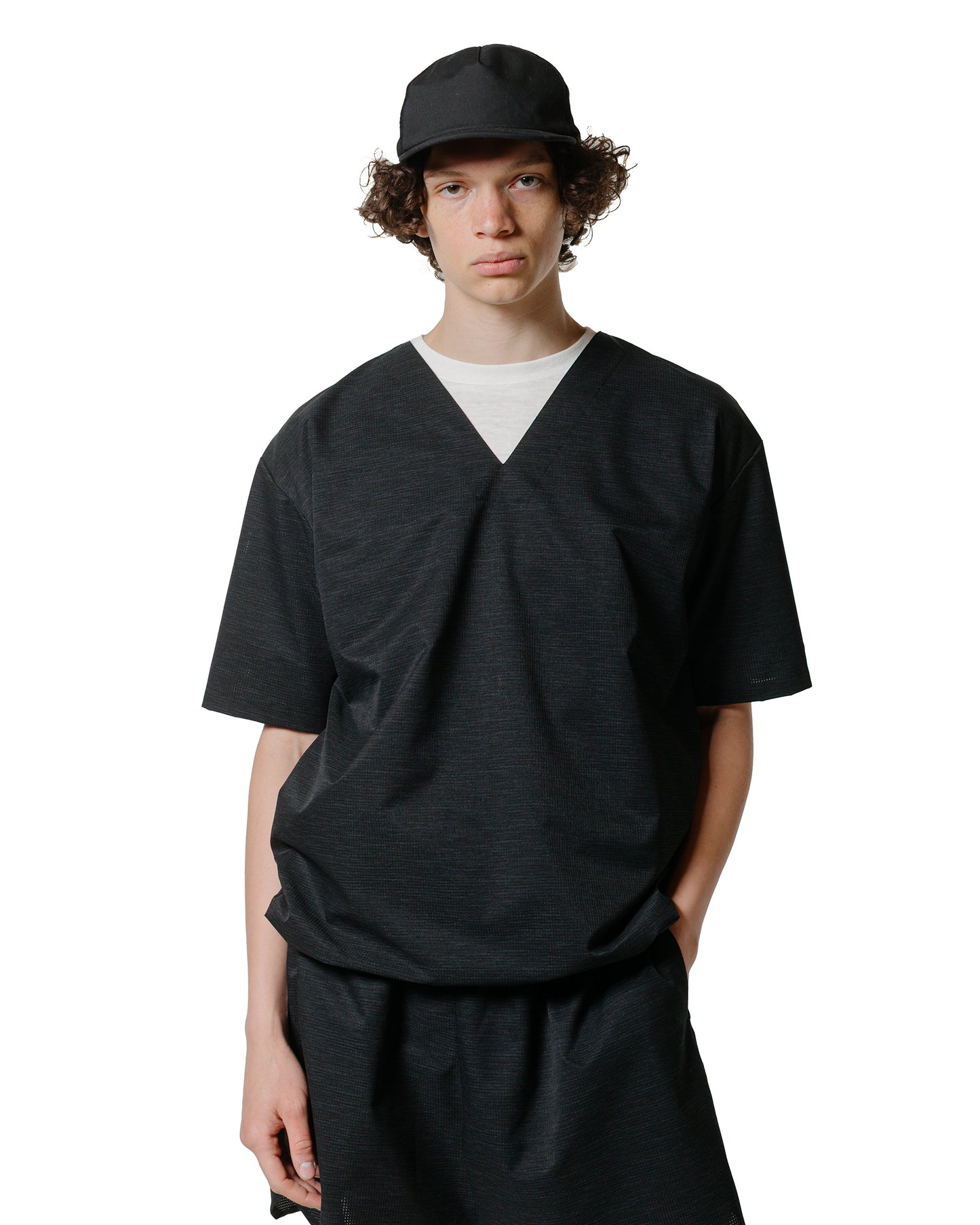lost & found Found Feather Found Feather Tech Sleeping Shirt Dot AIR Slub Linen Black