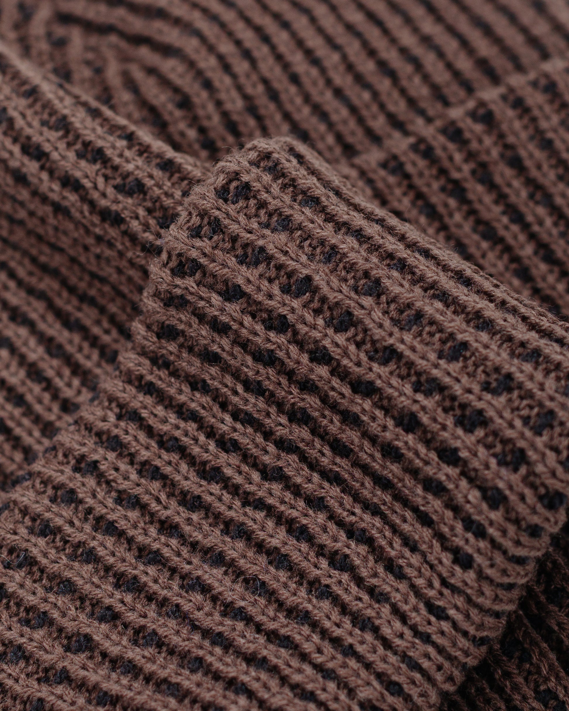 lost & found Found Feather Found Feather Waffle Beanie Acrylic Knit Brown Black