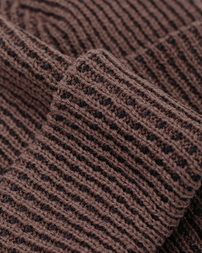 lost & found Found Feather Found Feather Waffle Beanie Acrylic Knit Brown Black