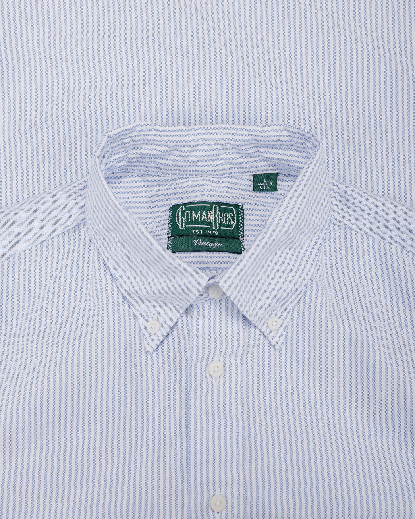 lost & found Gitman Vintage Bros. Gitman Vintage Bros. Blue Stripe Oxford Long Sleeve
