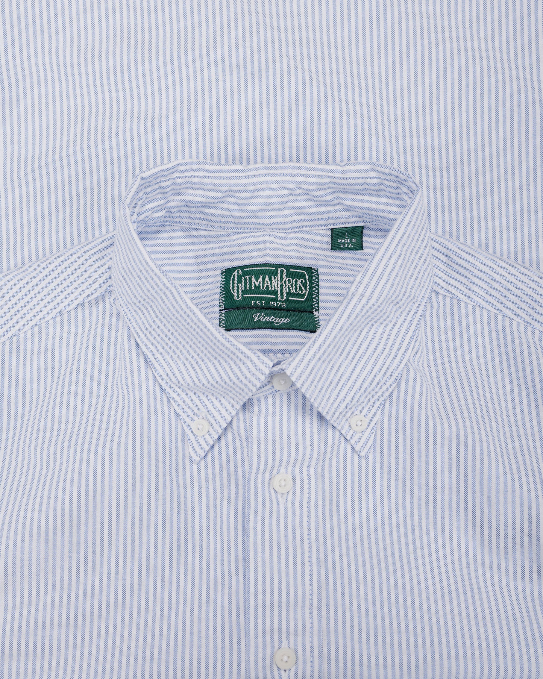 lost & found Gitman Vintage Bros. Gitman Vintage Bros. Blue Stripe Oxford Long Sleeve