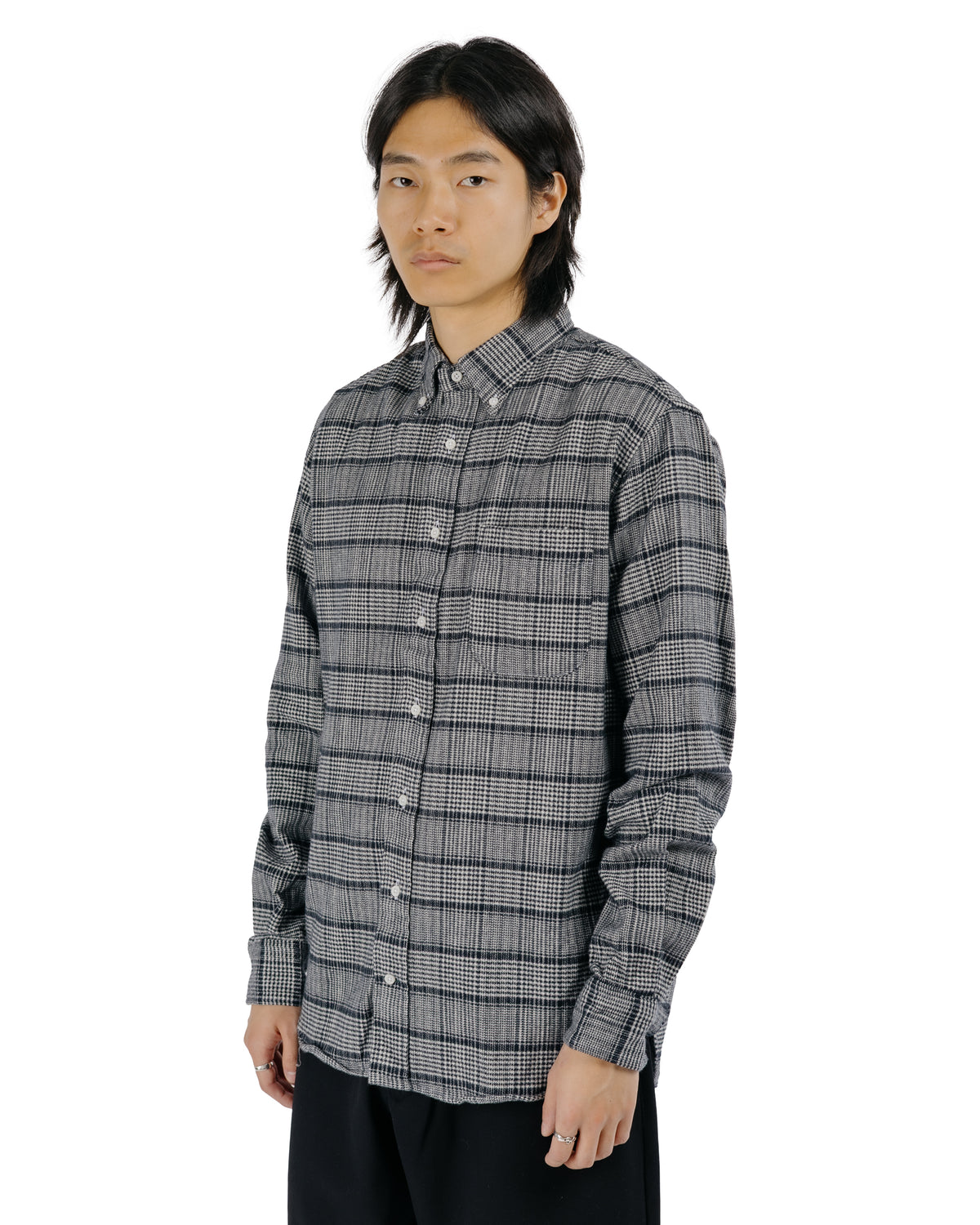 Gitman Vintage Bros. Black Heavy Pique Flannel Shirt