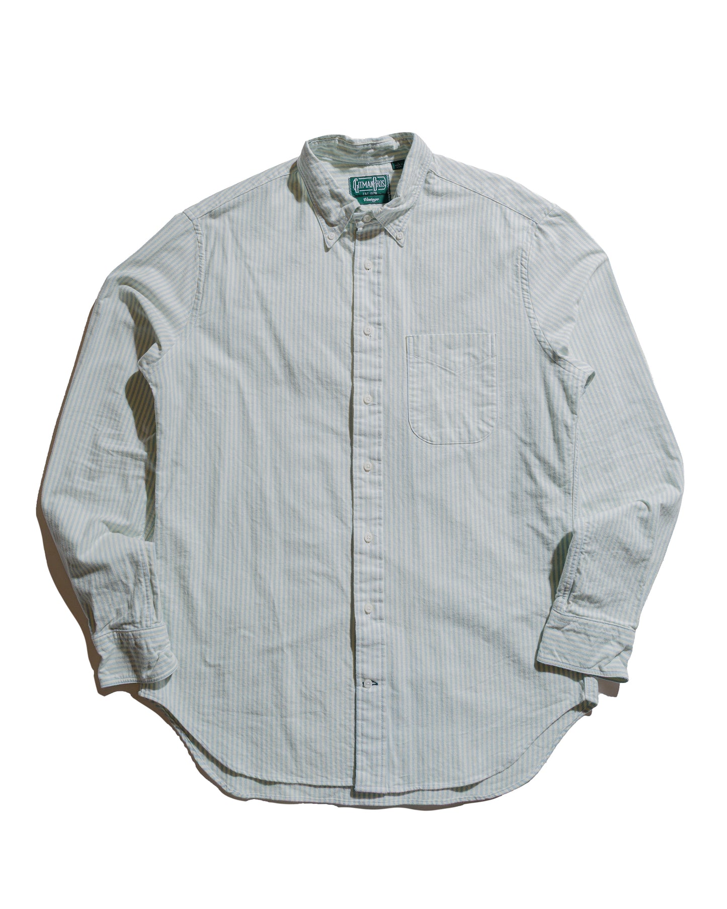 Gitman Vintage Bros. Blue Stripe Brushed Fall Oxford