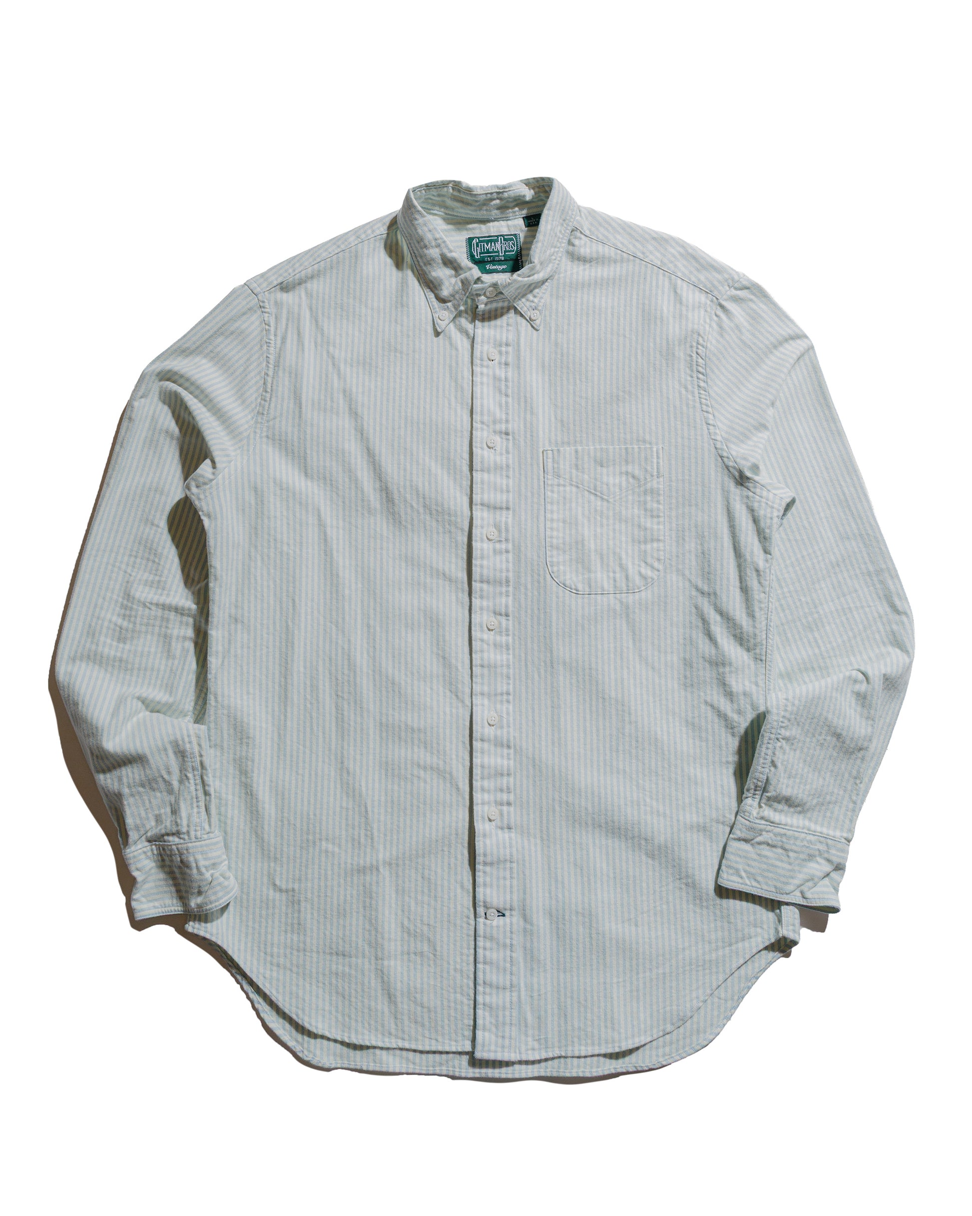 Gitman Vintage Bros. Blue Stripe Brushed Fall Oxford