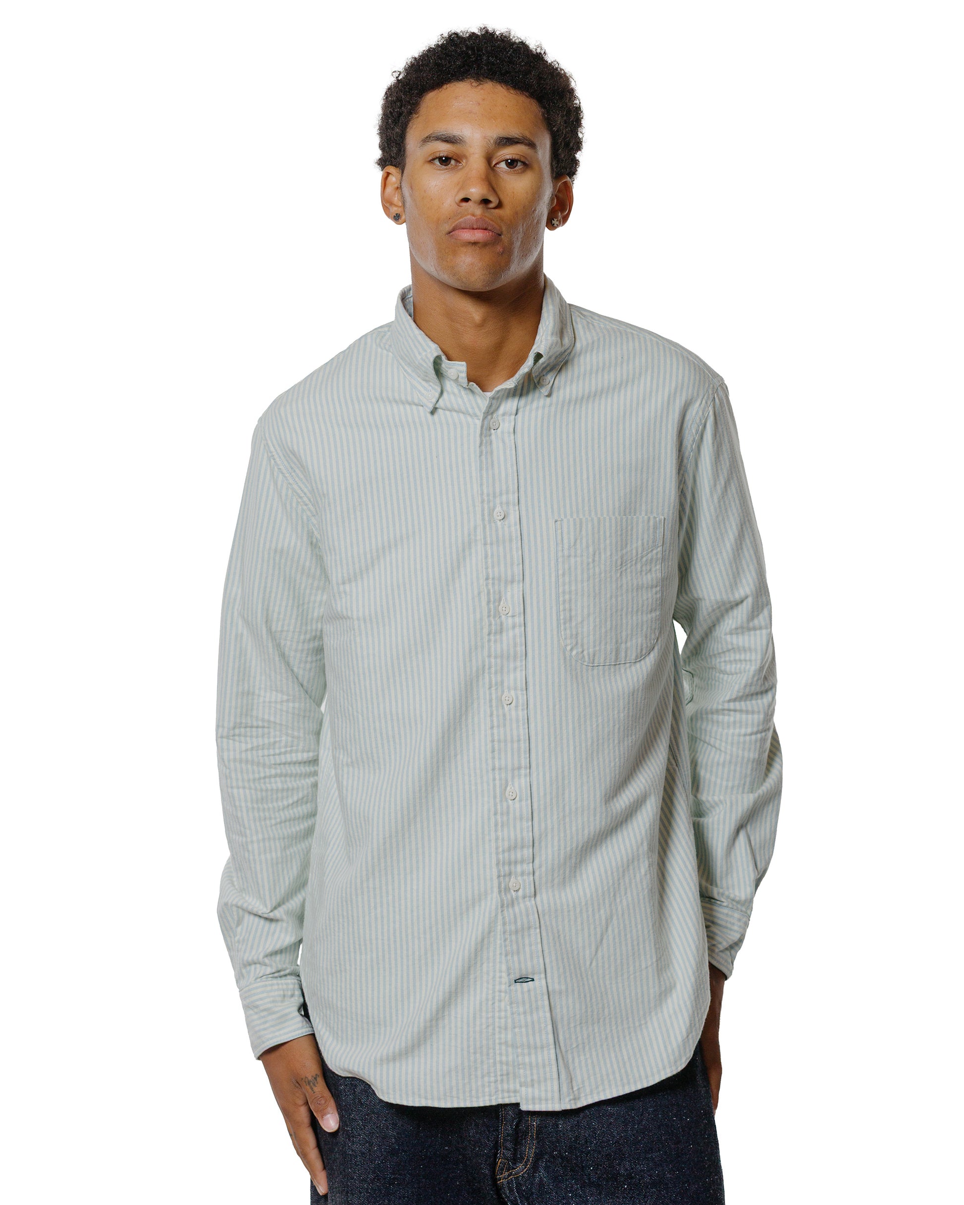 Gitman Vintage Bros. Blue Stripe Brushed Fall Oxford