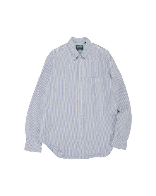 lost & found Gitman Vintage Bros. Gitman Vintage Bros. Blue Stripe Linen Long Sleeve Shirt