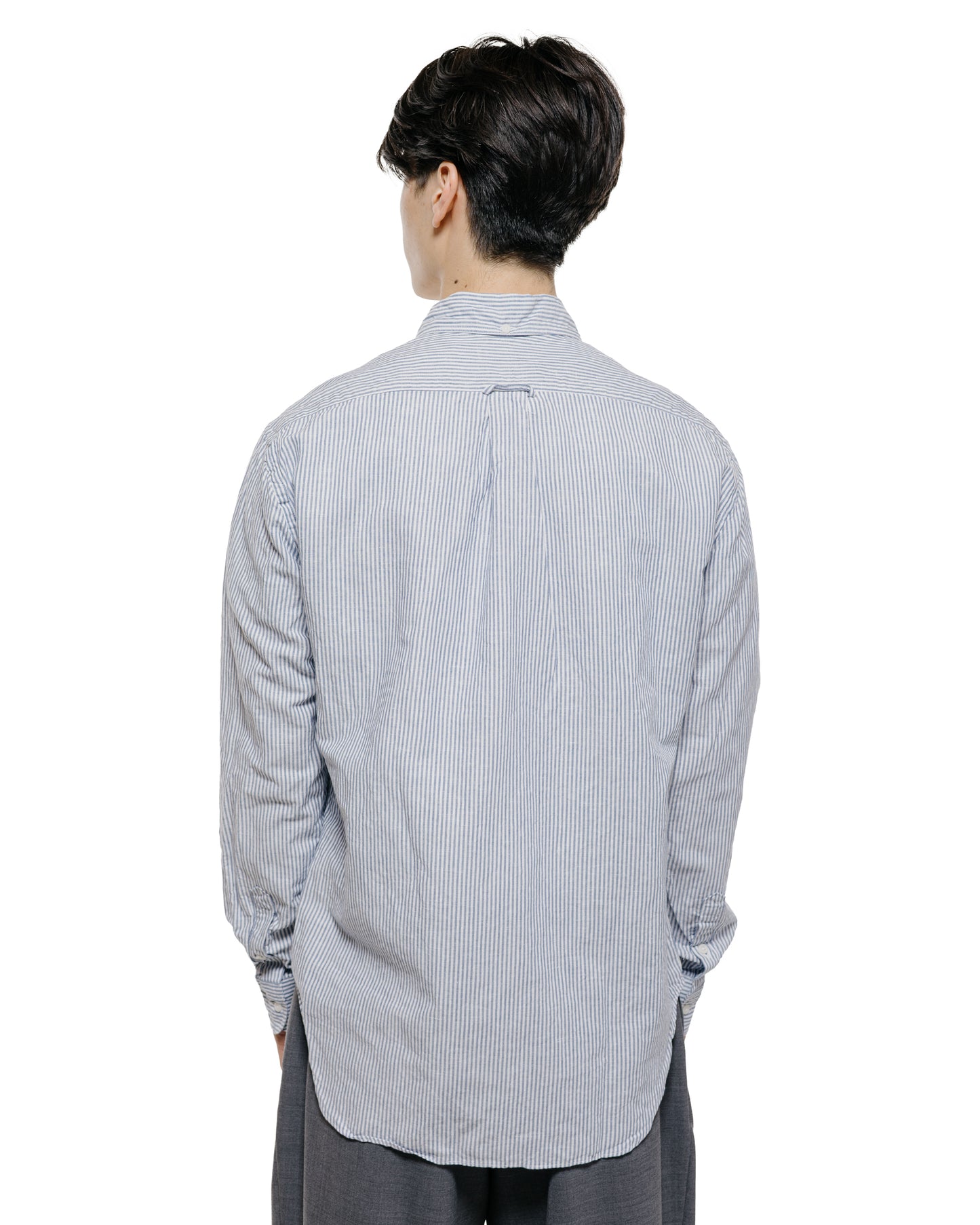 lost & found Gitman Vintage Bros. Gitman Vintage Bros. Blue Stripe Linen Long Sleeve Shirt