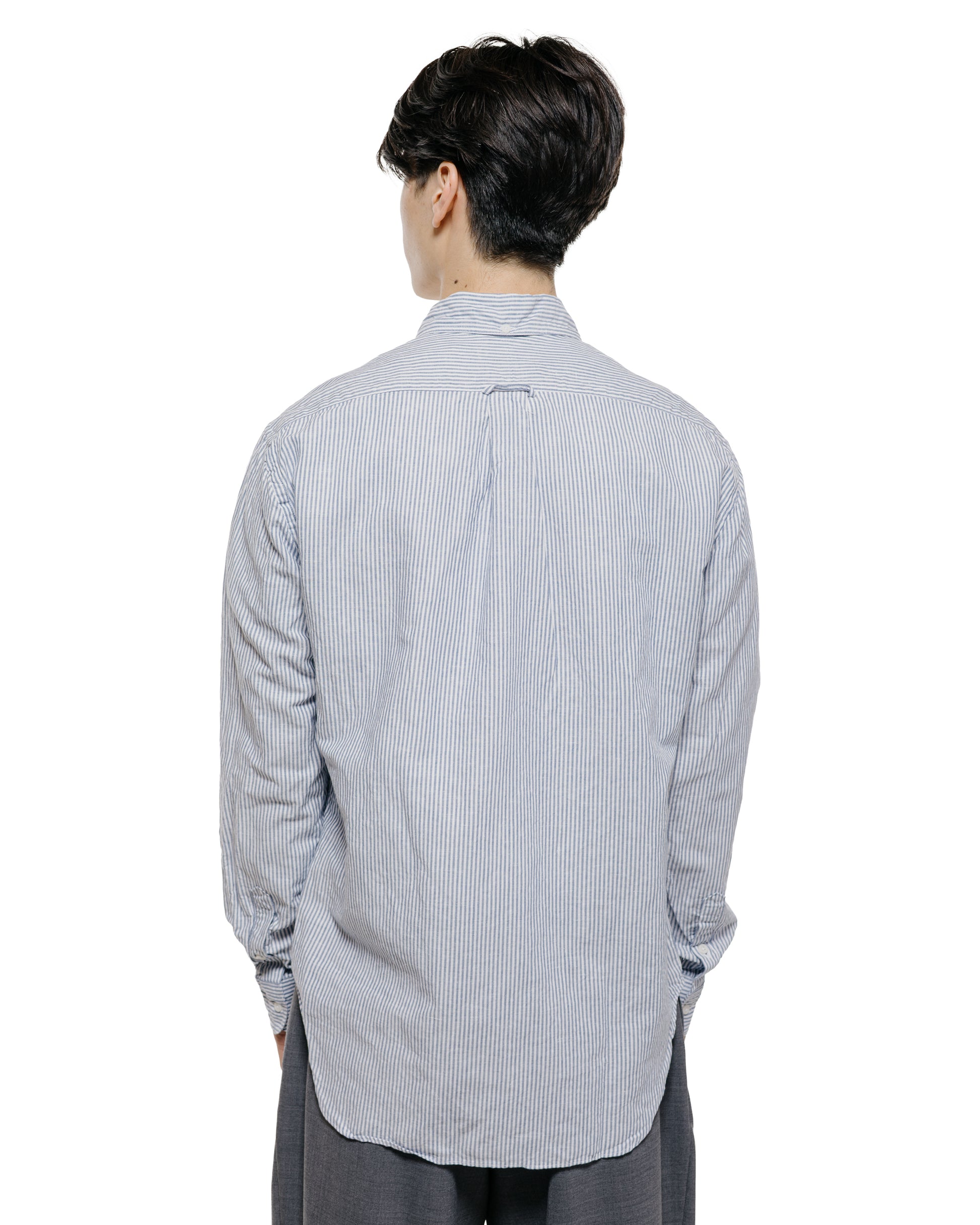 lost & found Gitman Vintage Bros. Gitman Vintage Bros. Blue Stripe Linen Long Sleeve Shirt