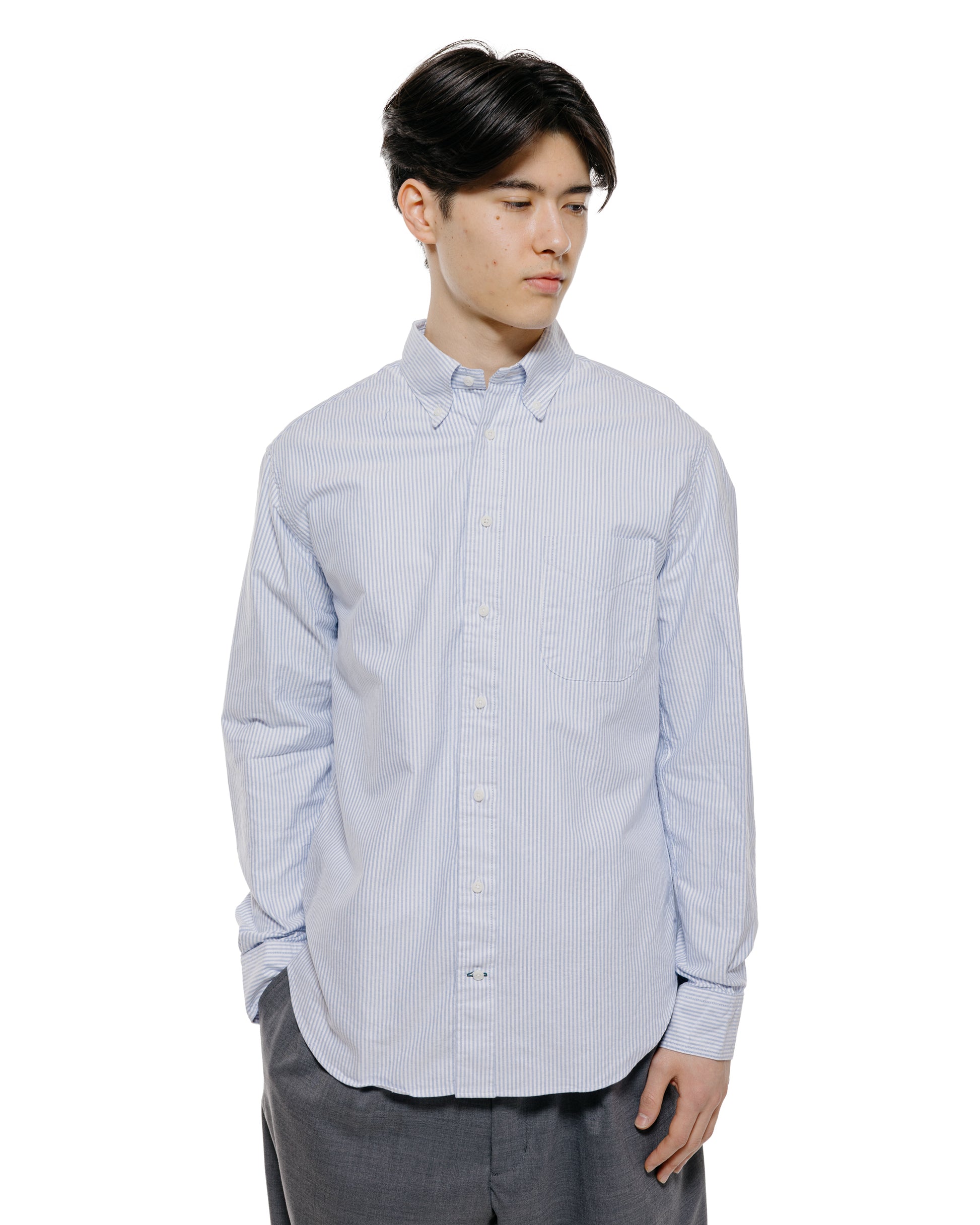 lost & found Gitman Vintage Bros. Gitman Vintage Bros. Blue Stripe Oxford Long Sleeve