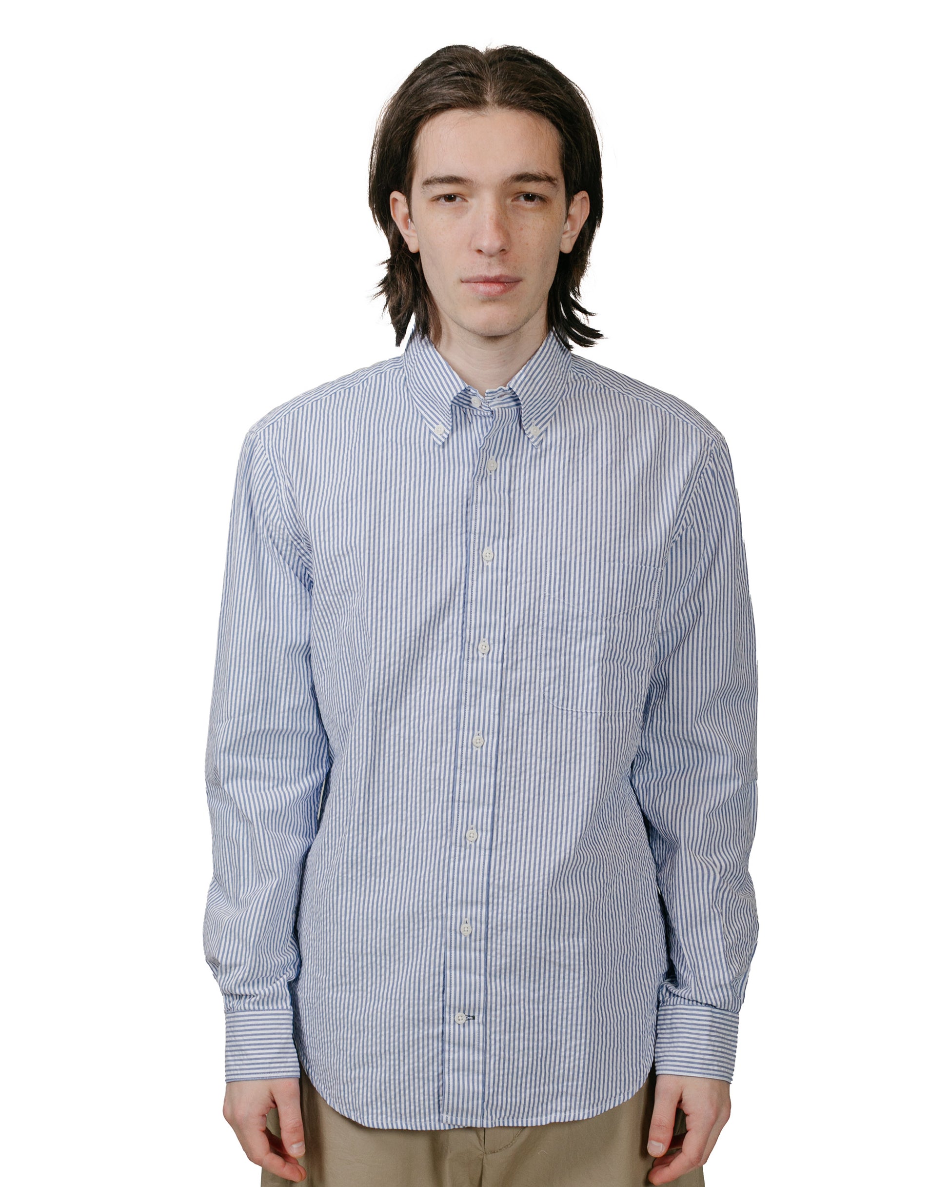 lost & found Gitman Vintage Bros. Gitman Vintage Bros. Blue Stripe Seersucker Shirt