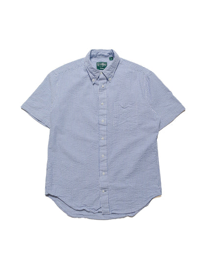 lost & found Gitman Vintage Bros. Gitman Vintage Bros. Blue Stripe Seersucker Short Sleeve Shirt