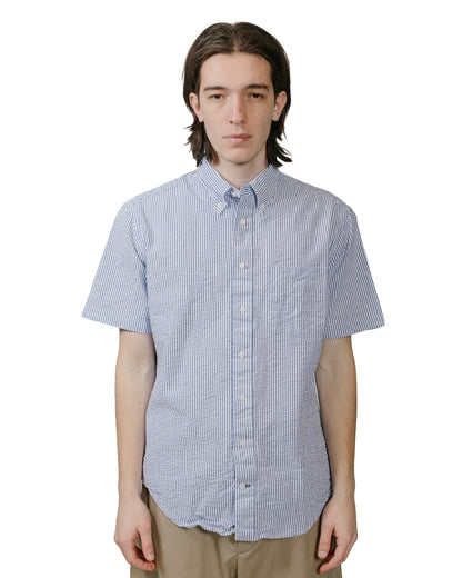 lost & found Gitman Vintage Bros. Gitman Vintage Bros. Blue Stripe Seersucker Short Sleeve Shirt