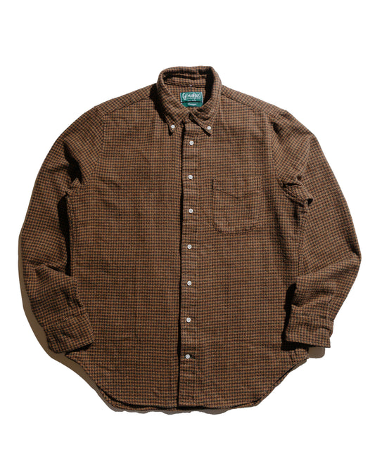 Gitman Vintage Bros. Brown Houndstooth Check Shirt