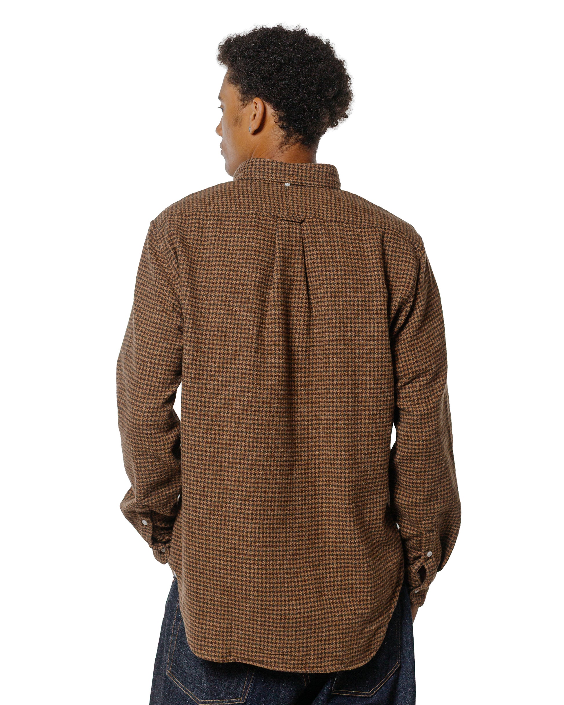 Gitman Vintage Bros. Brown Houndstooth Check Shirt