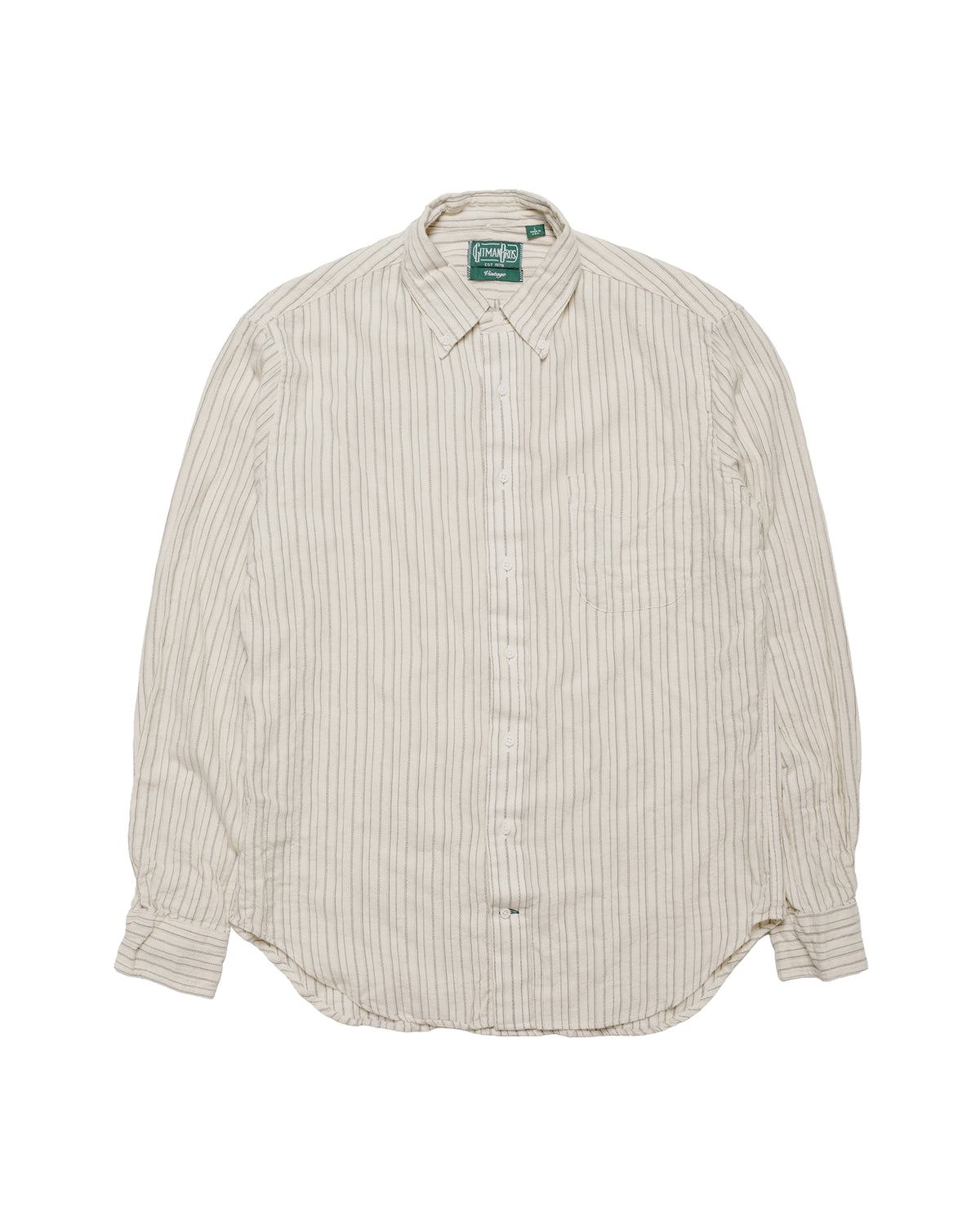 Gitman Vintage Bros. Ecru Brushed Dobby Stripe Shirt