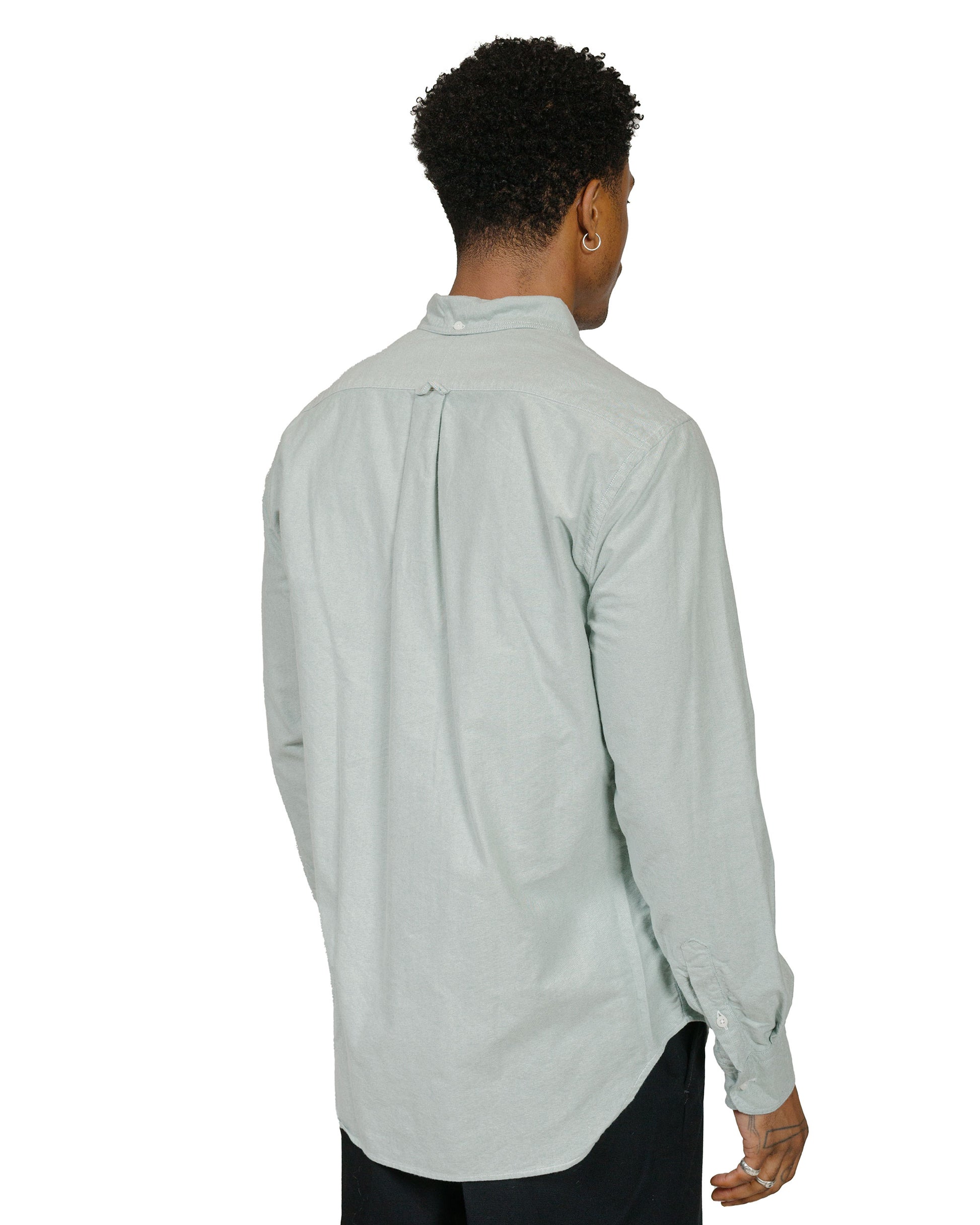 Gitman Vintage Bros. Green Brushed Fall Oxford model back