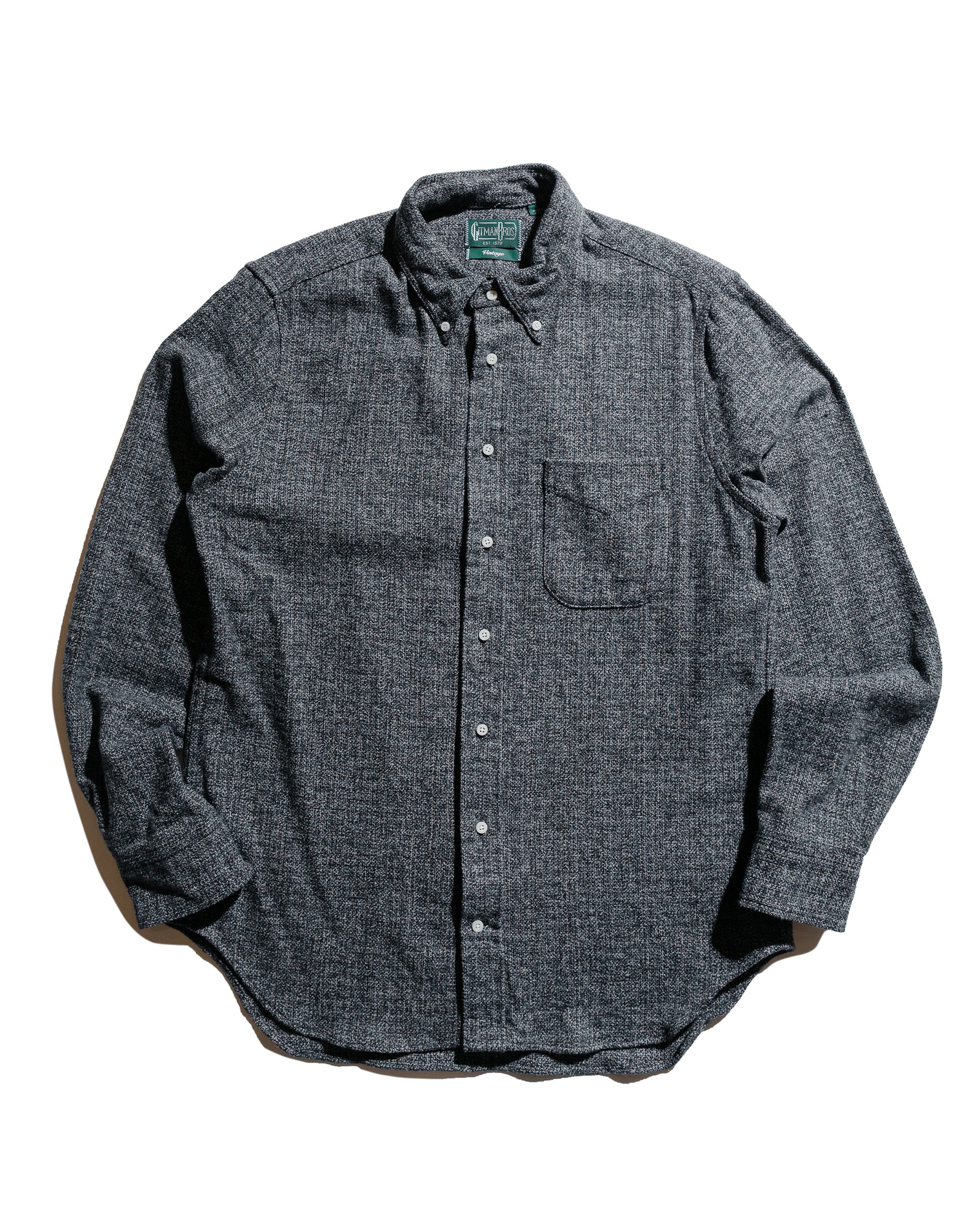 Gitman Vintage Bros. Grey Cotton Tweed Shirt