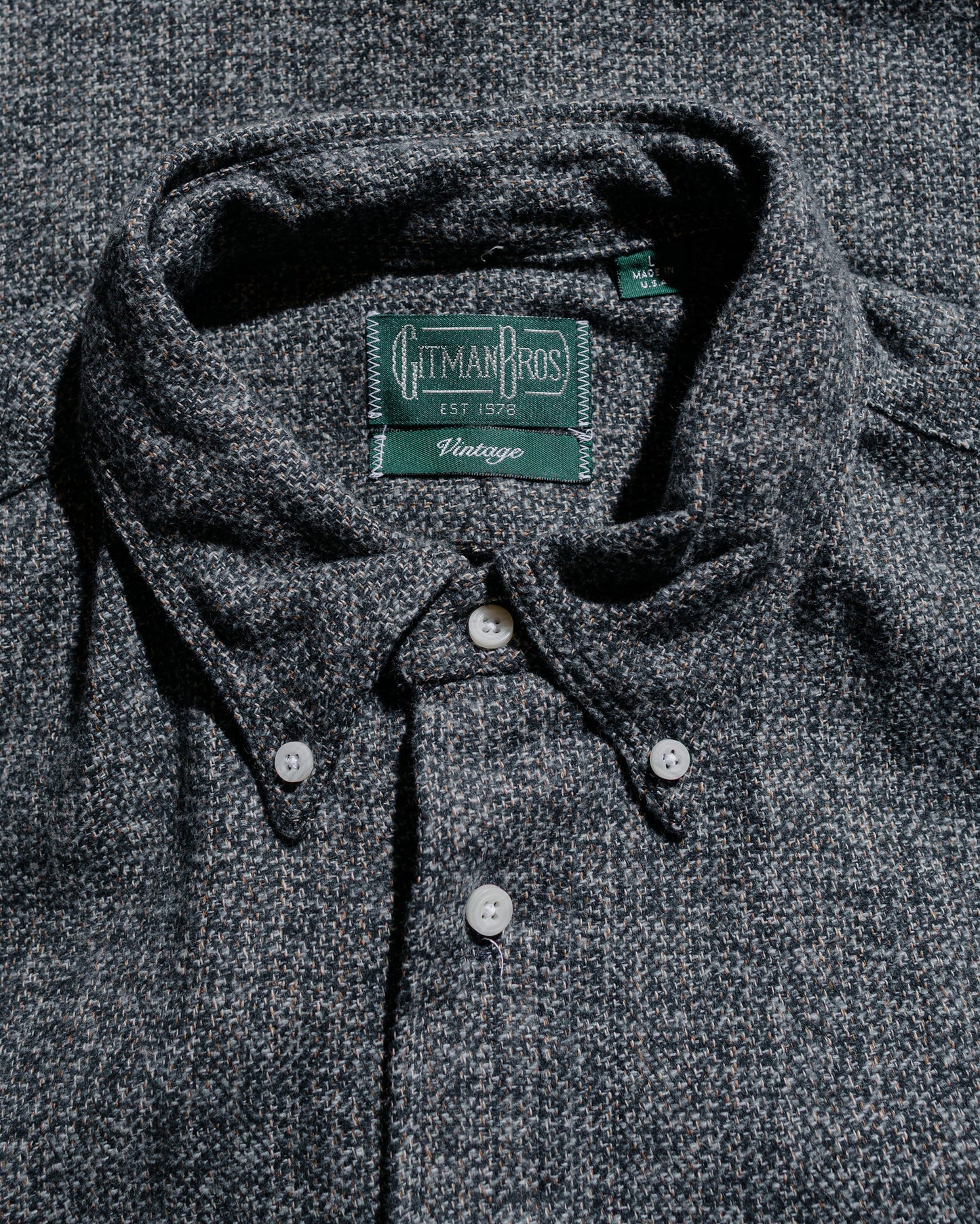 Gitman Vintage Bros. Grey Cotton Tweed Shirt
