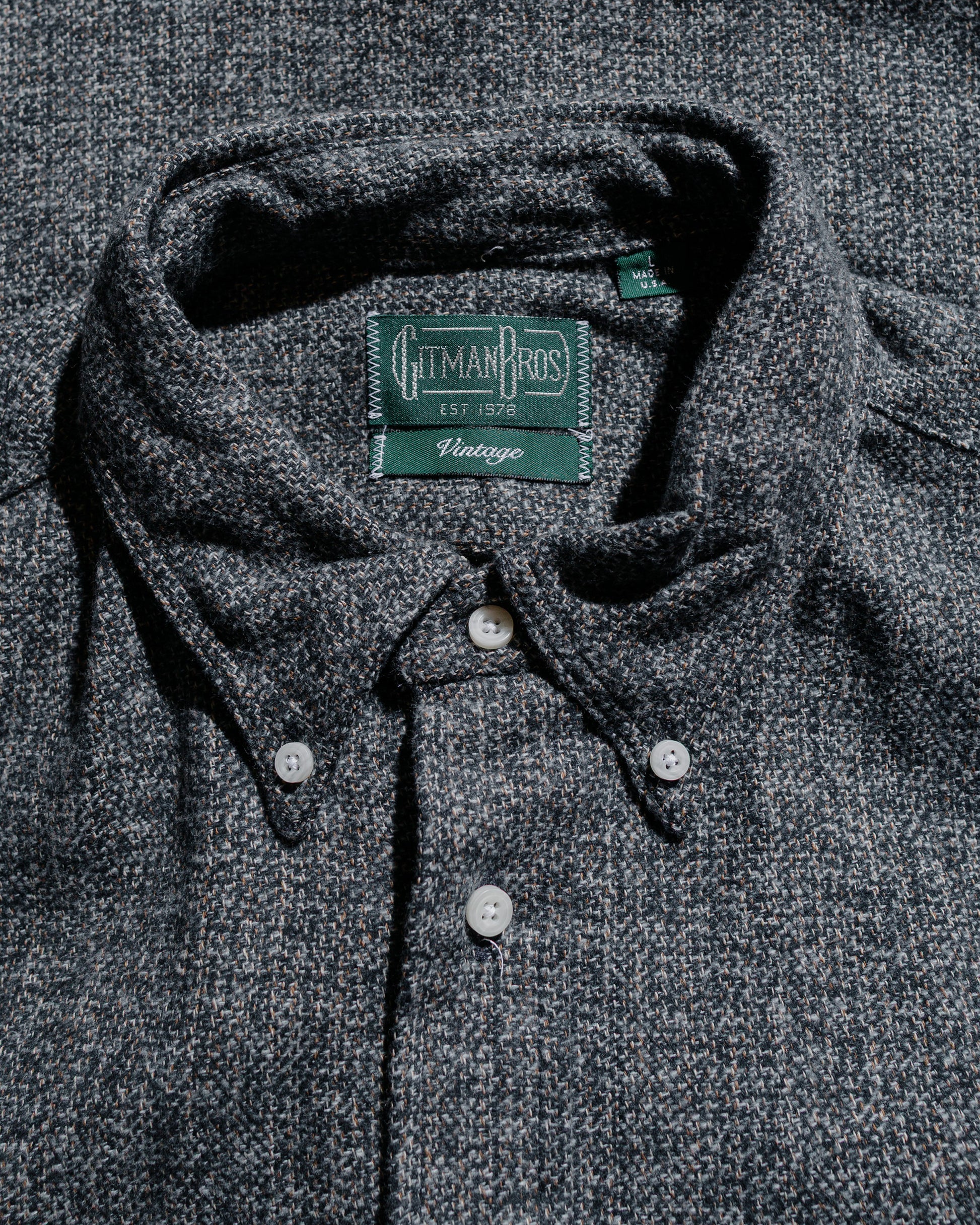 Gitman Vintage Bros. Grey Cotton Tweed Shirt