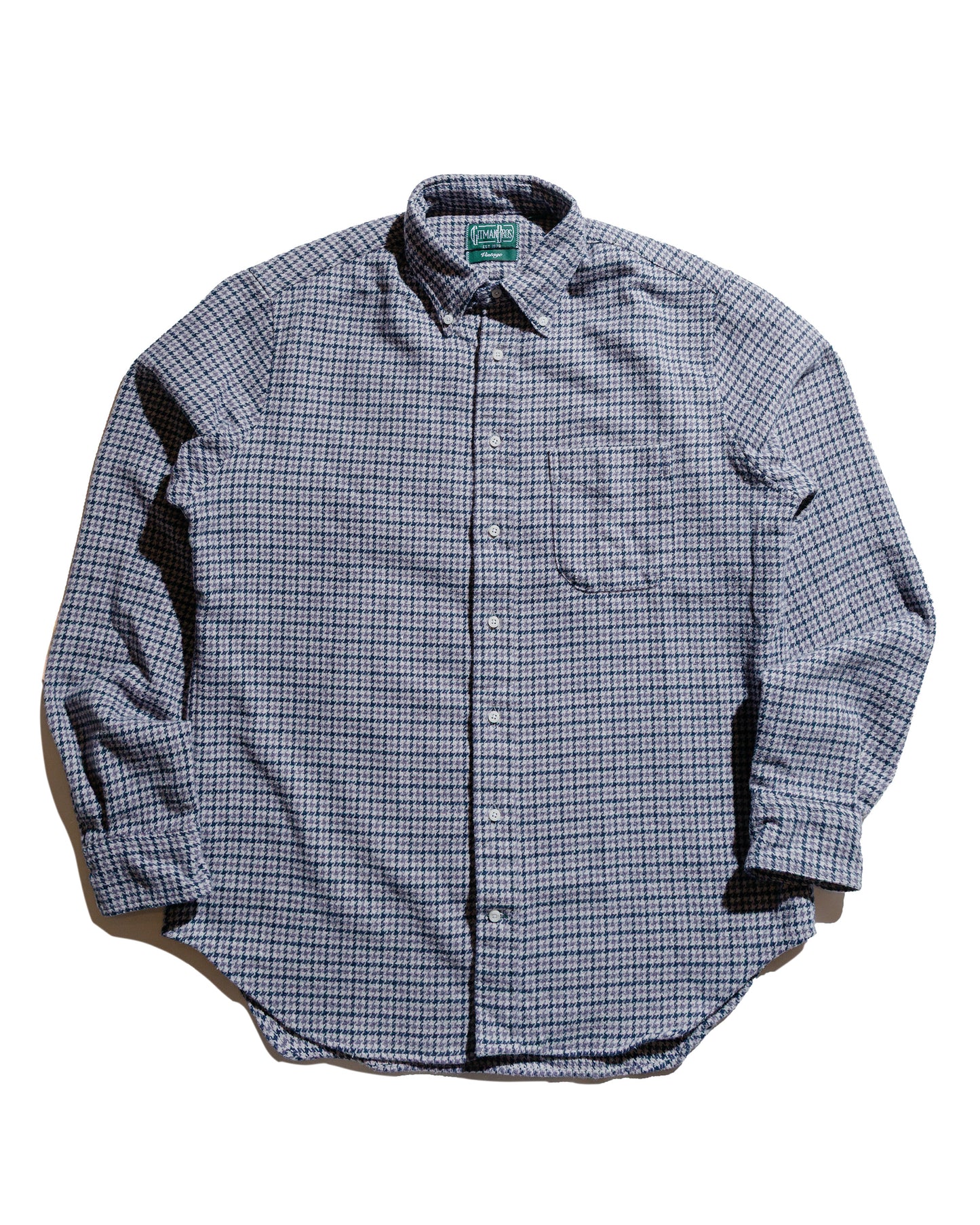 Gitman Vintage Bros. Grey Houndstooth Check Shirt