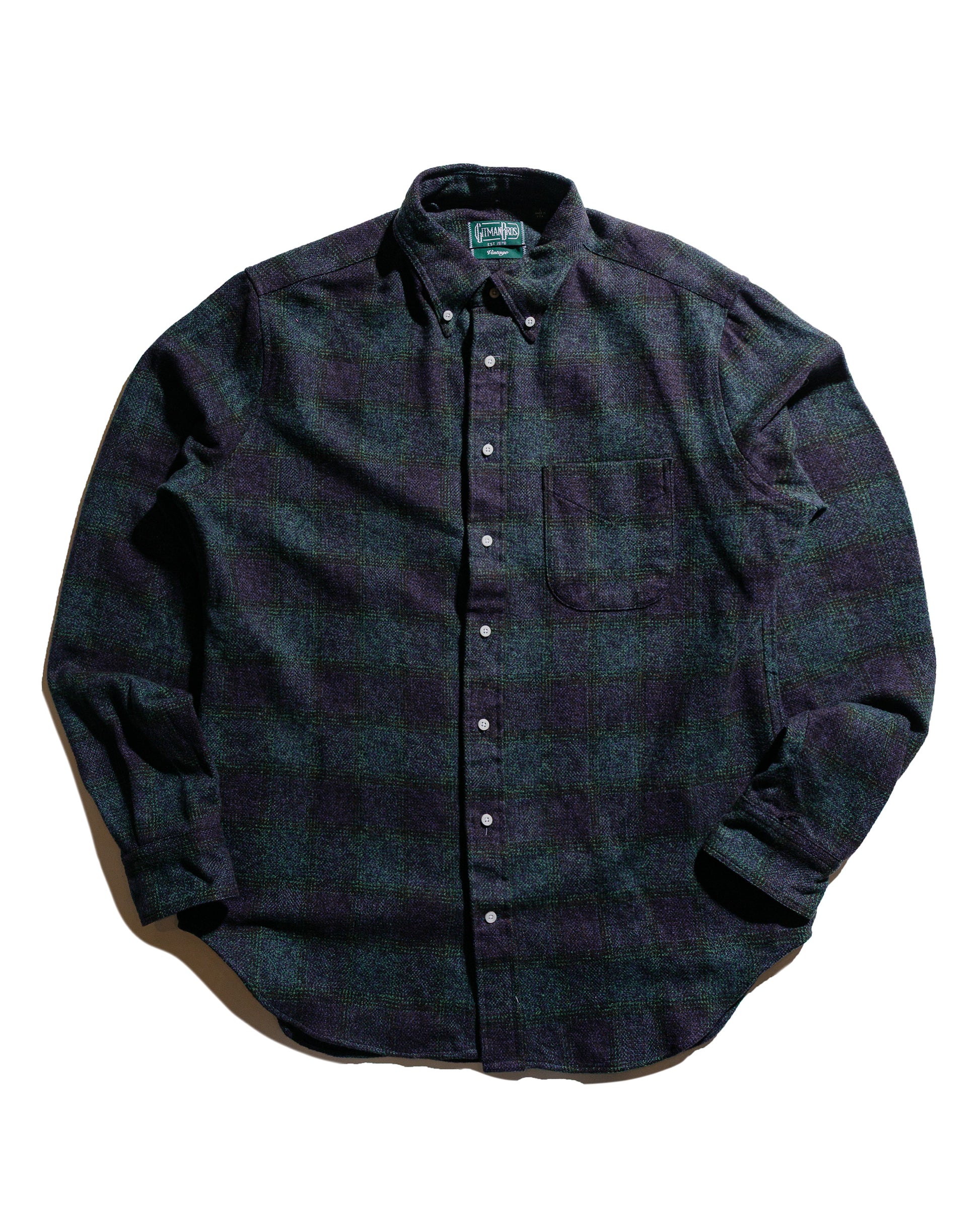 Gitman Vintage Bros. Navy Cotton Tweed Check Shirt