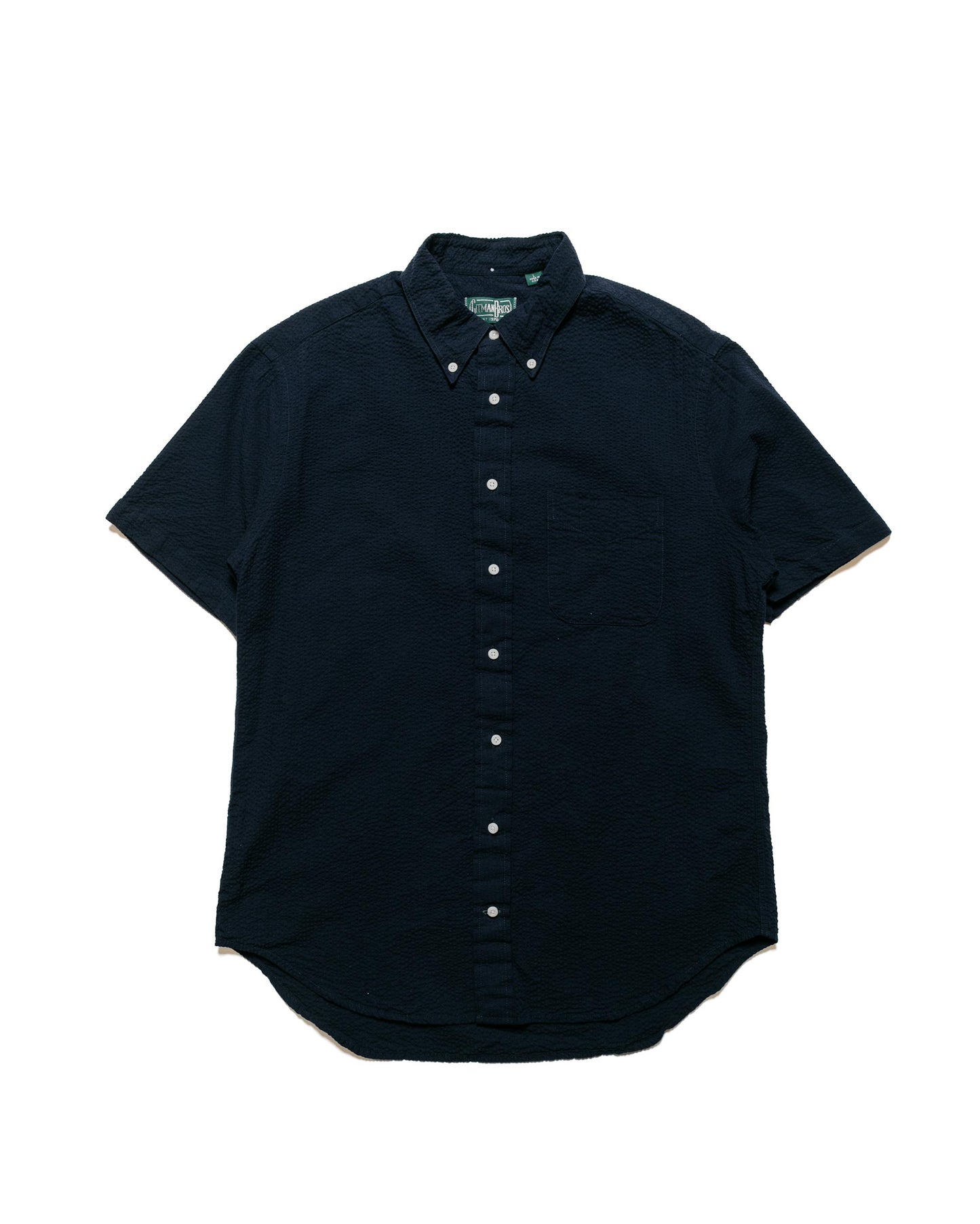 lost & found Gitman Vintage Bros. Gitman Vintage Bros. Navy Overdye Seersucker Short Sleeve Shirt
