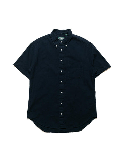 lost & found Gitman Vintage Bros. Gitman Vintage Bros. Navy Overdye Seersucker Short Sleeve Shirt