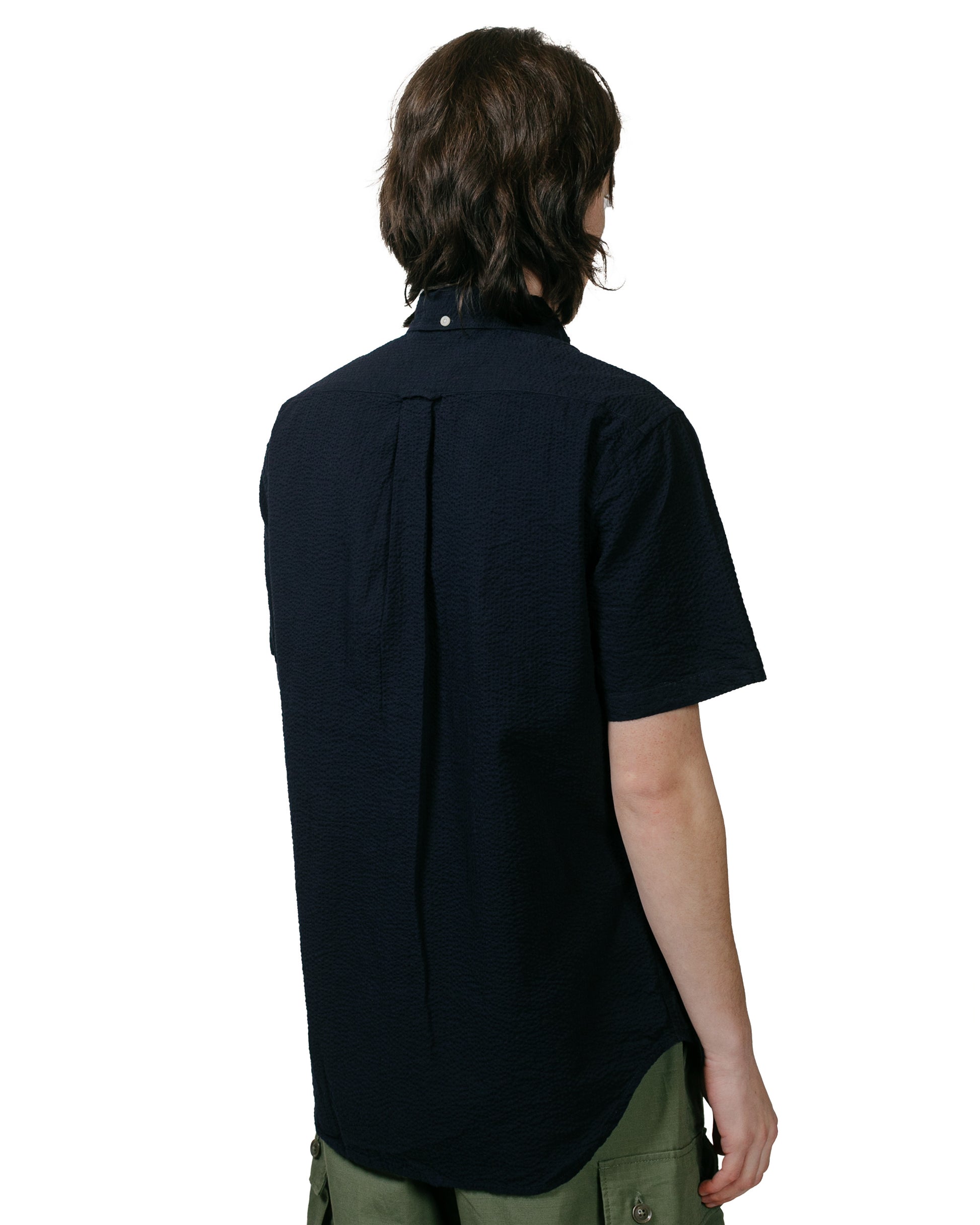 lost & found Gitman Vintage Bros. Gitman Vintage Bros. Navy Overdye Seersucker Short Sleeve Shirt
