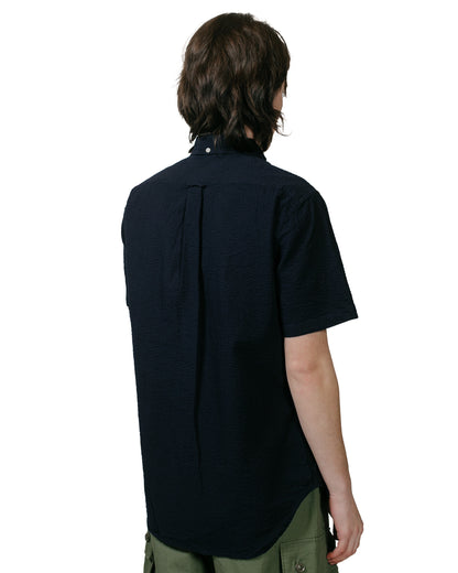 lost & found Gitman Vintage Bros. Gitman Vintage Bros. Navy Overdye Seersucker Short Sleeve Shirt