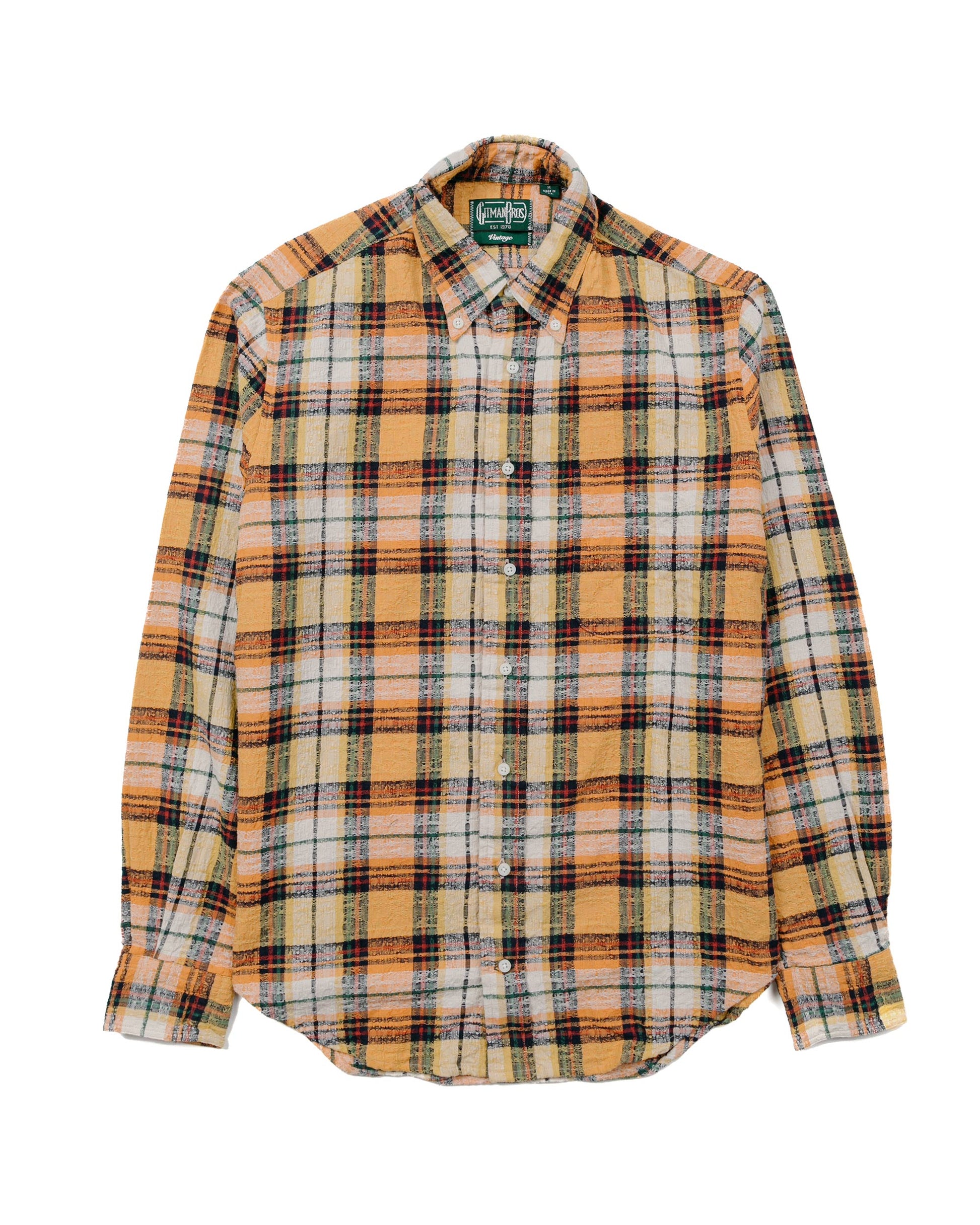 lost & found Gitman Vintage Bros. Gitman Vintage Bros. Orange Broken Dobby Plaid Shirt