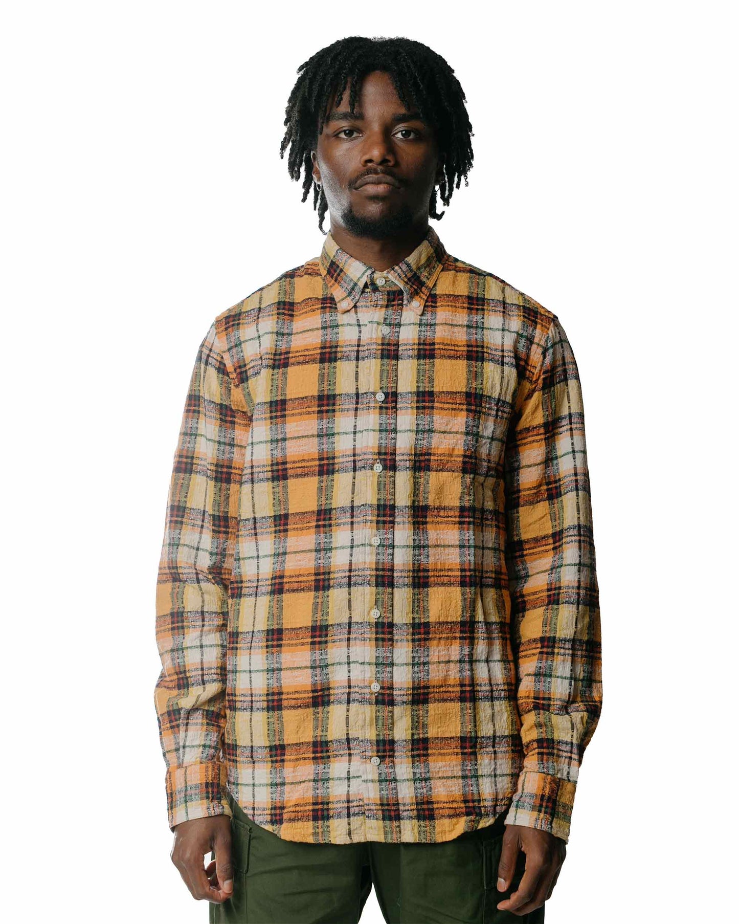 lost & found Gitman Vintage Bros. Gitman Vintage Bros. Orange Broken Dobby Plaid Shirt