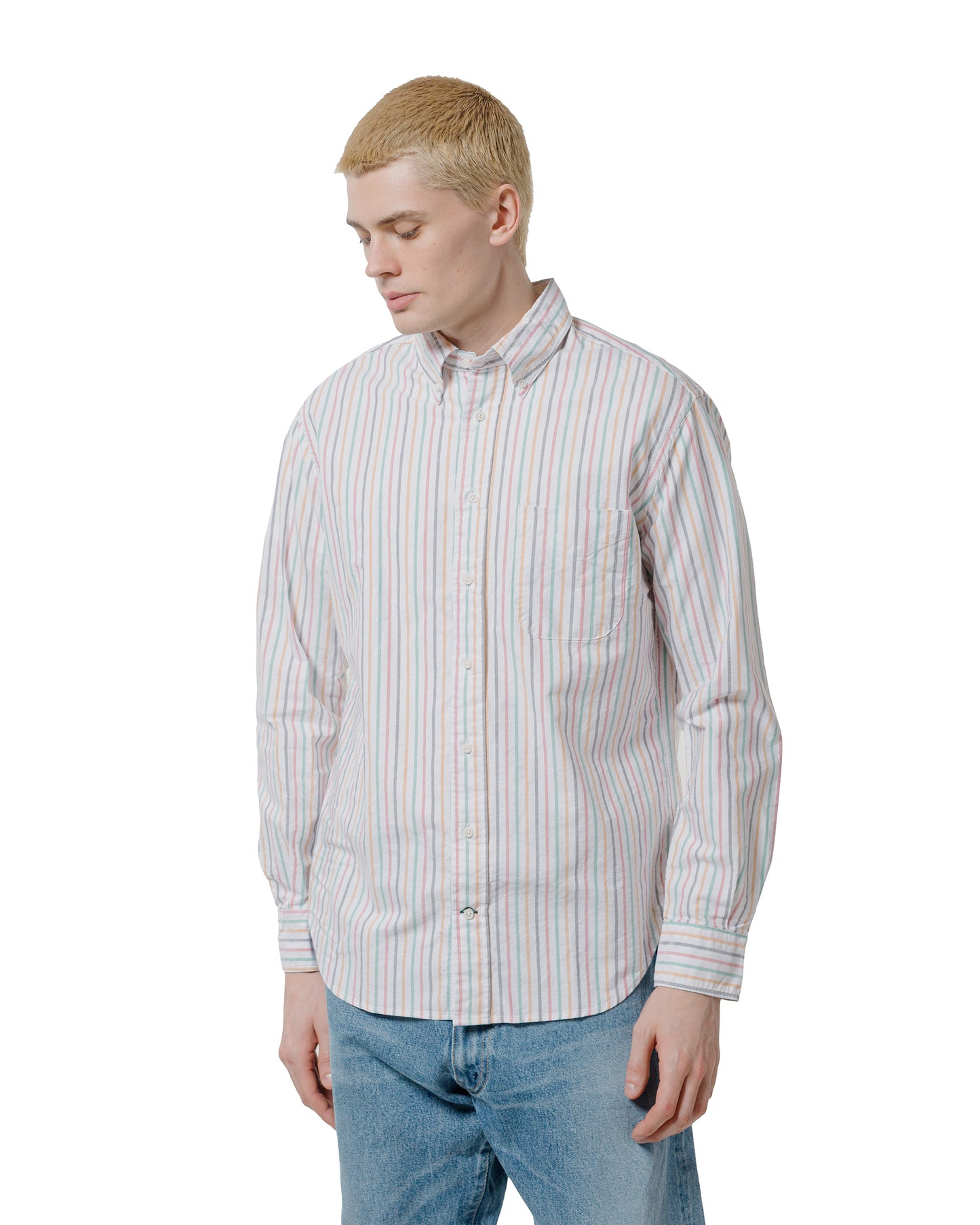 lost & found Gitman Vintage Bros. Gitman Vintage Bros. Rasta Stripe Oxford Long Sleeve