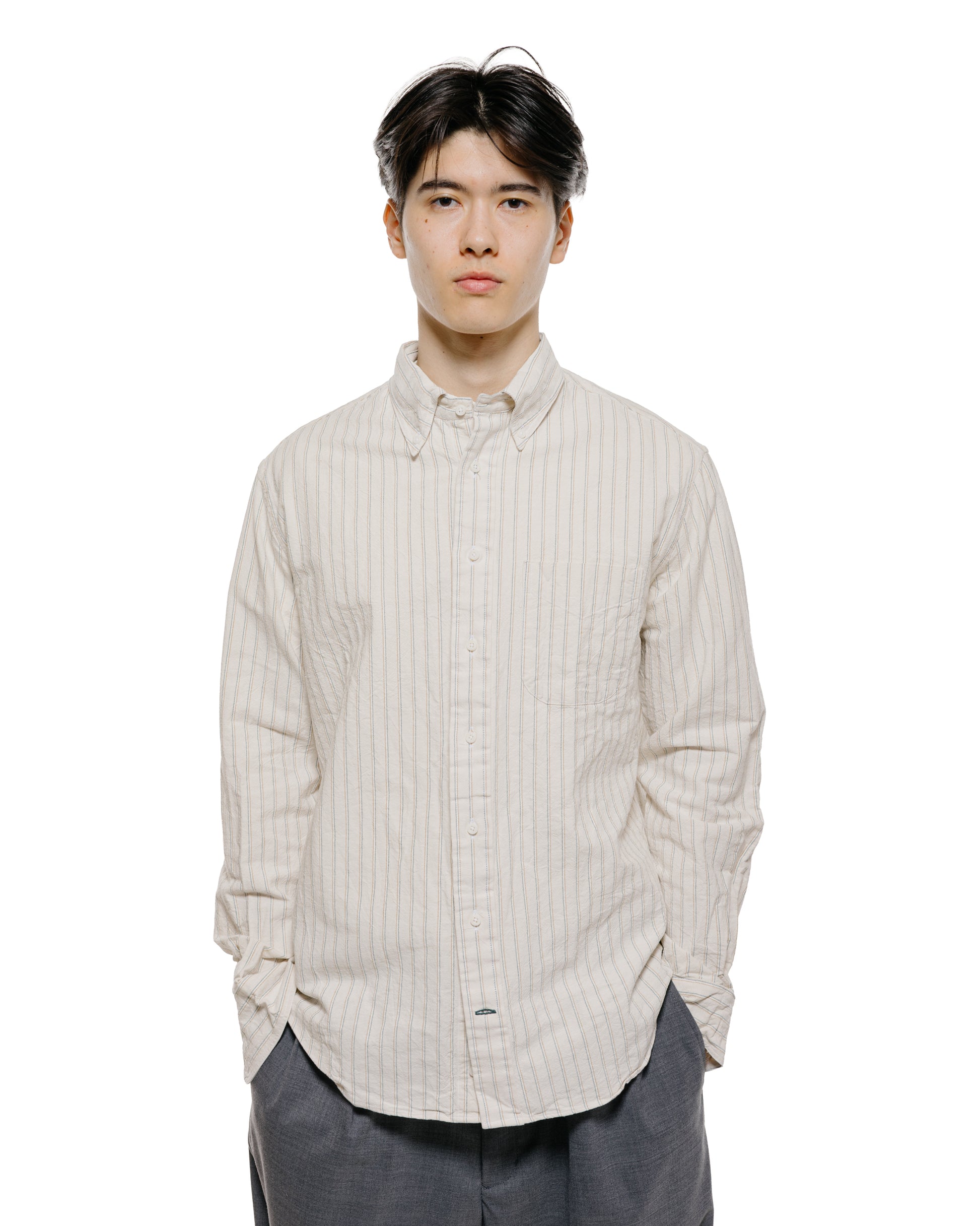 lost & found Gitman Vintage Bros. Gitman Vintage Bros. Tan Japanese Striped Oxford