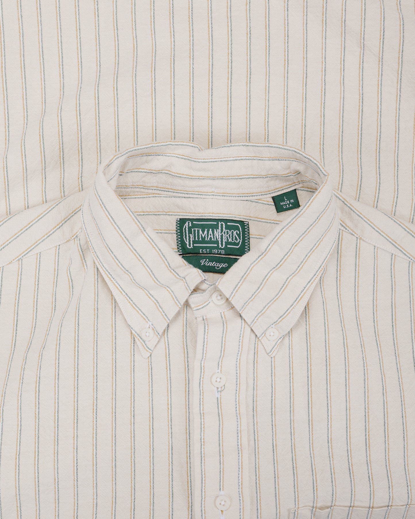 lost & found Gitman Vintage Bros. Gitman Vintage Bros. Tan Japanese Striped Oxford