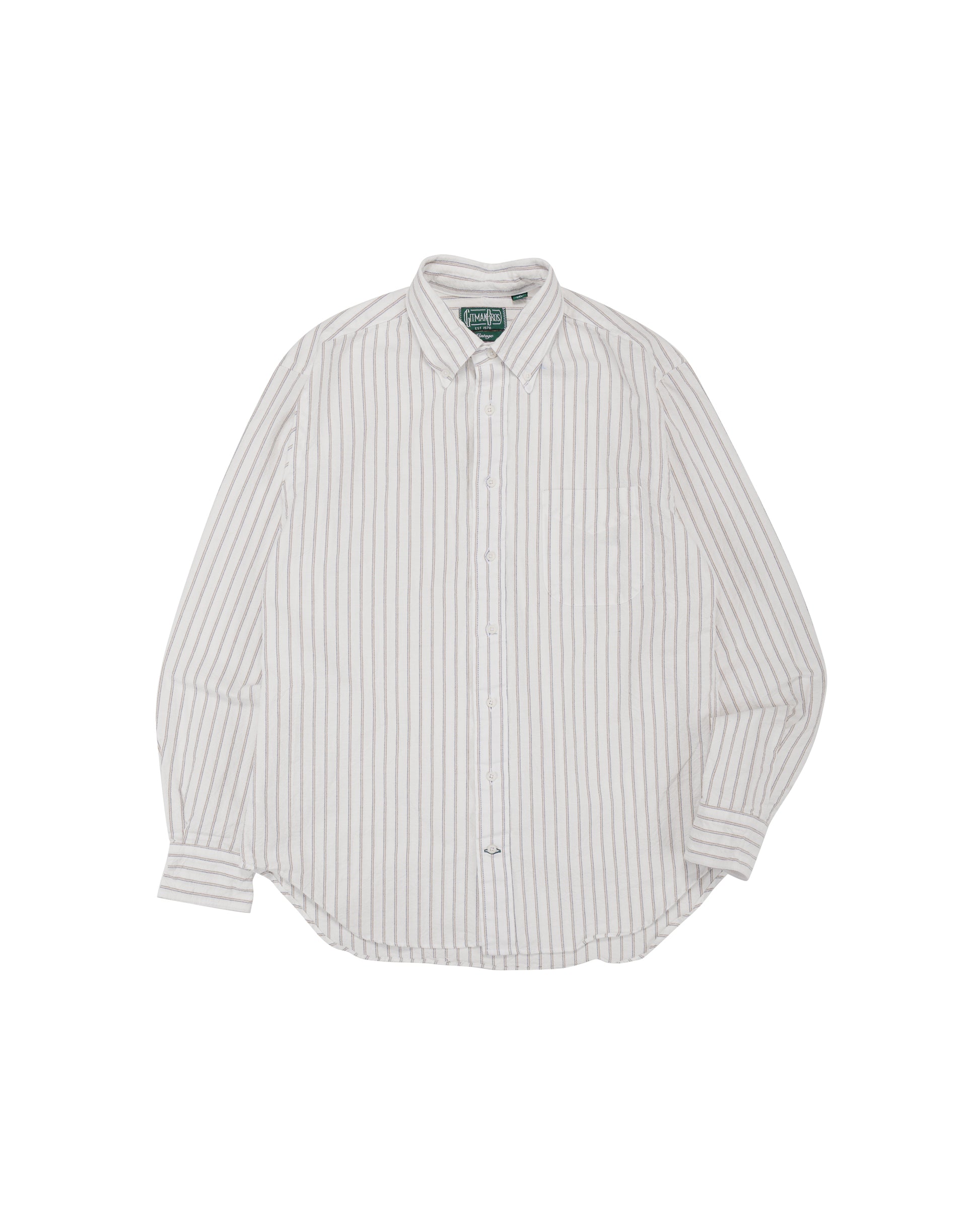 lost & found Gitman Vintage Bros. Gitman Vintage Bros. White Japanese Striped Oxford