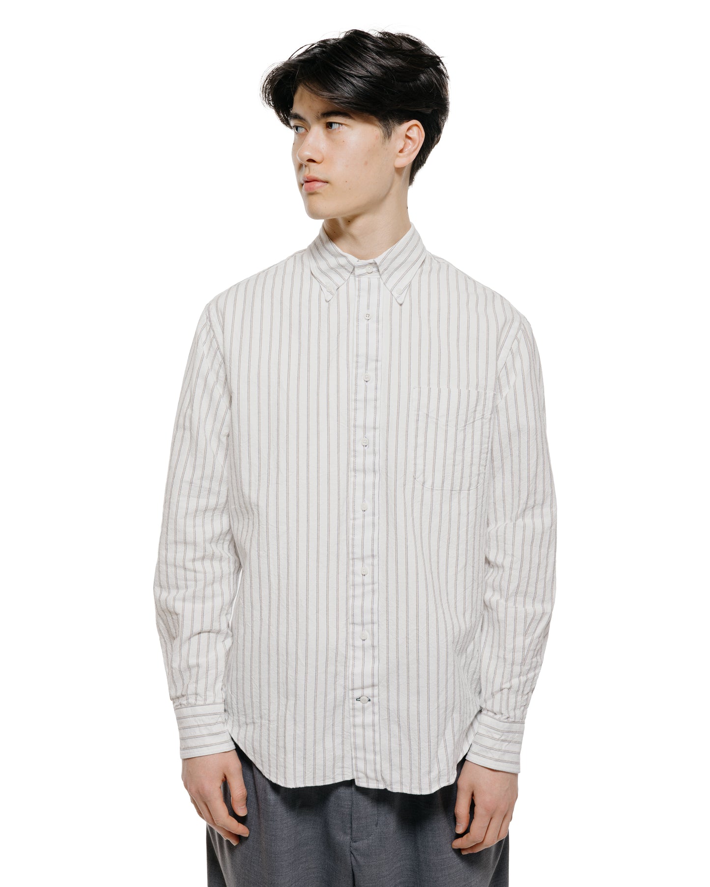lost & found Gitman Vintage Bros. Gitman Vintage Bros. White Japanese Striped Oxford
