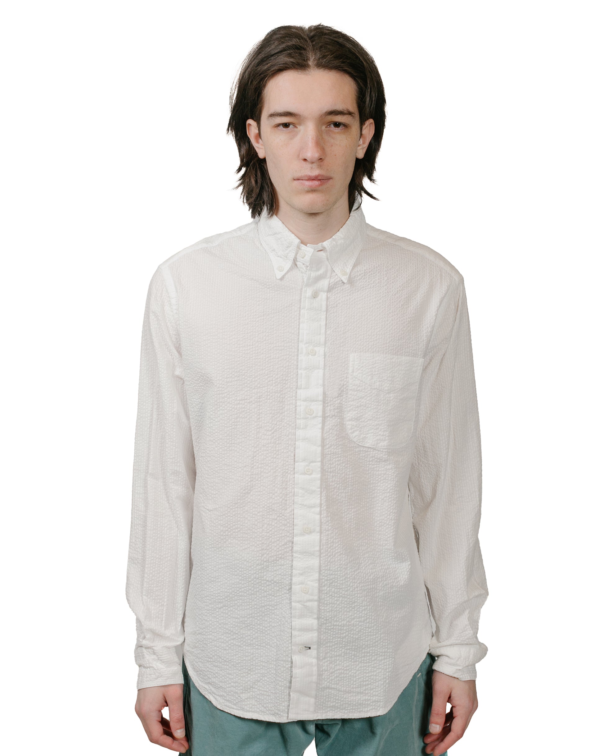 lost & found Gitman Vintage Bros. Gitman Vintage Bros. White Seersucker Shirt