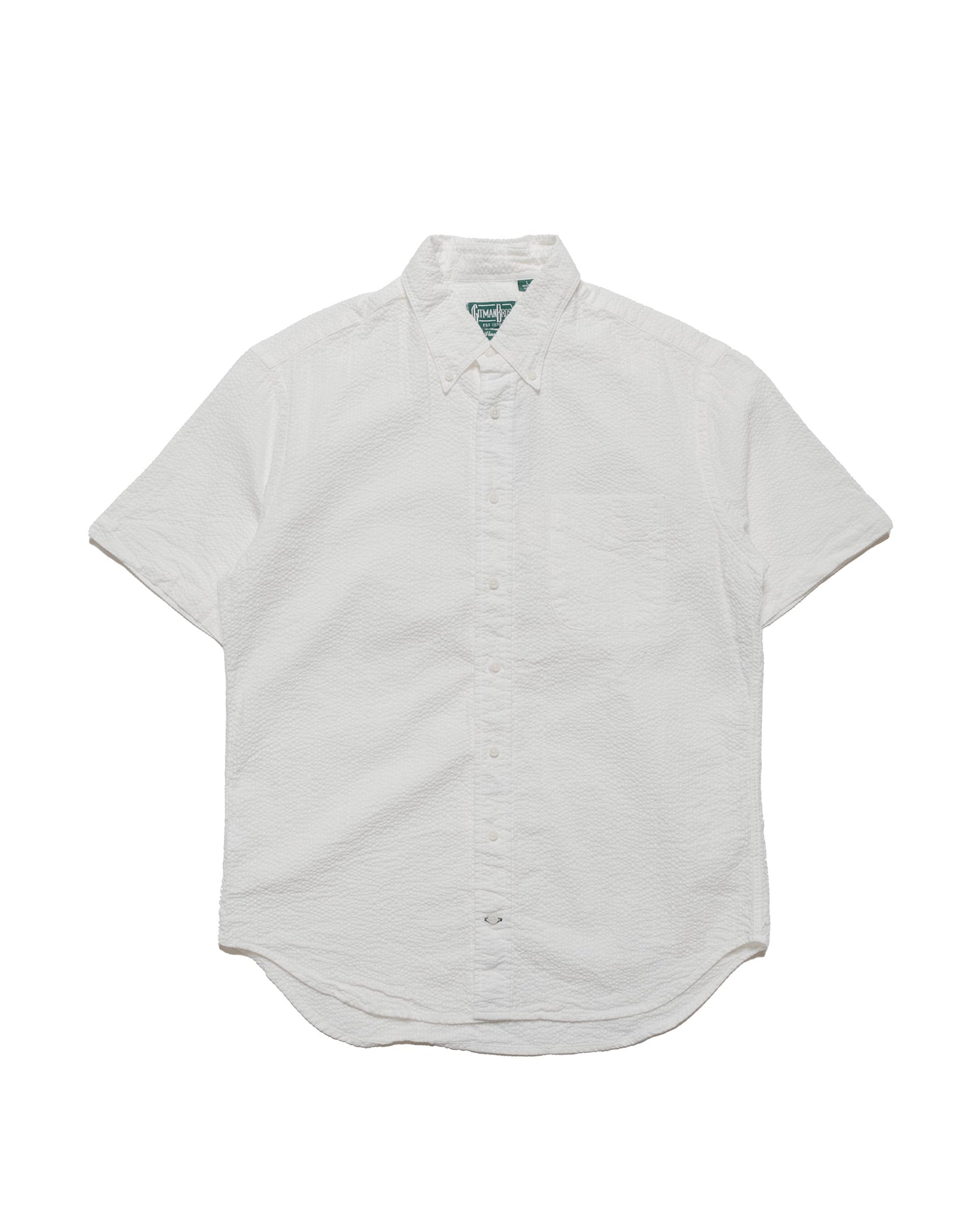 lost & found Gitman Vintage Bros. Gitman Vintage Bros. White Seersucker Short Sleeve Shirt