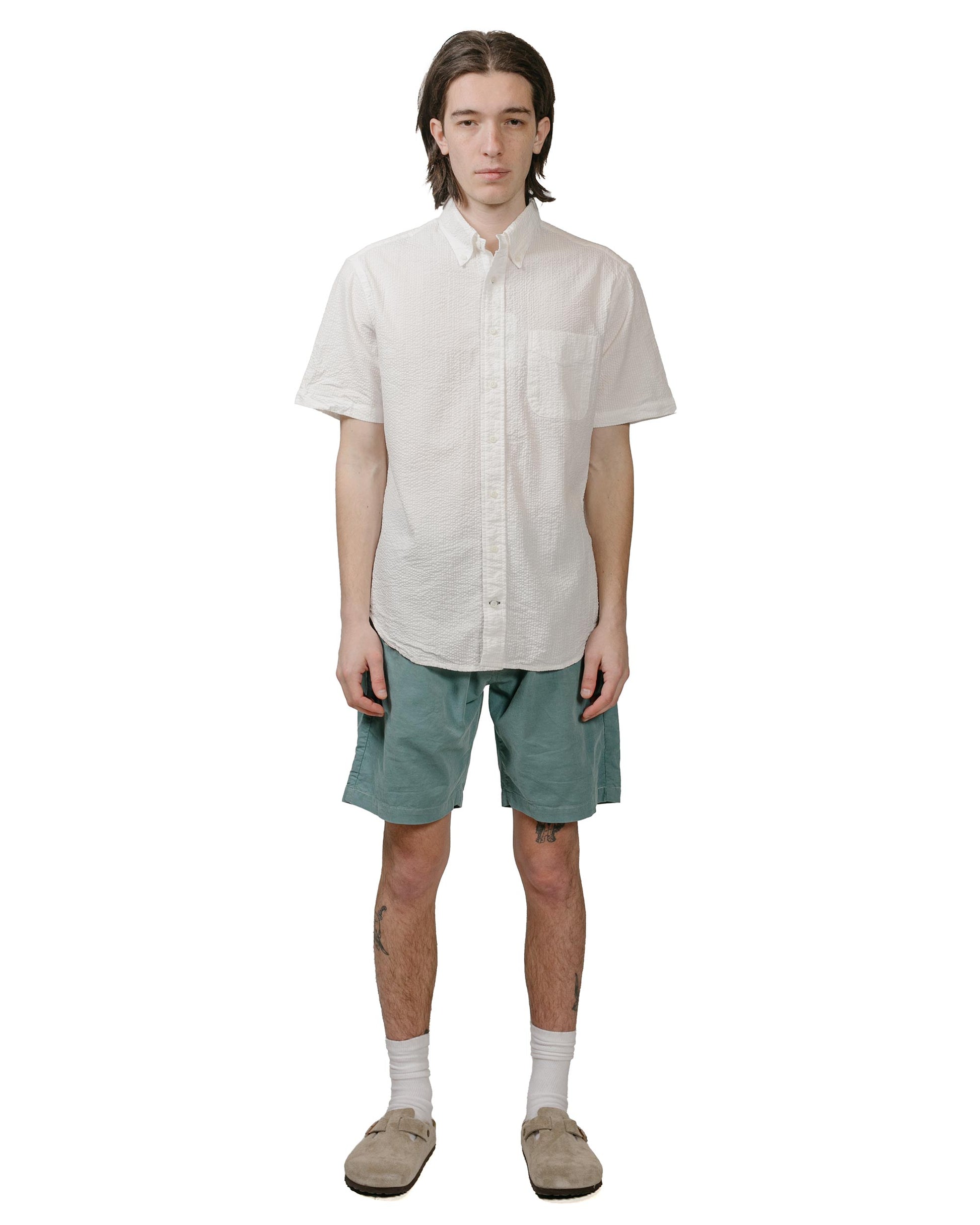 lost & found Gitman Vintage Bros. Gitman Vintage Bros. White Seersucker Short Sleeve Shirt