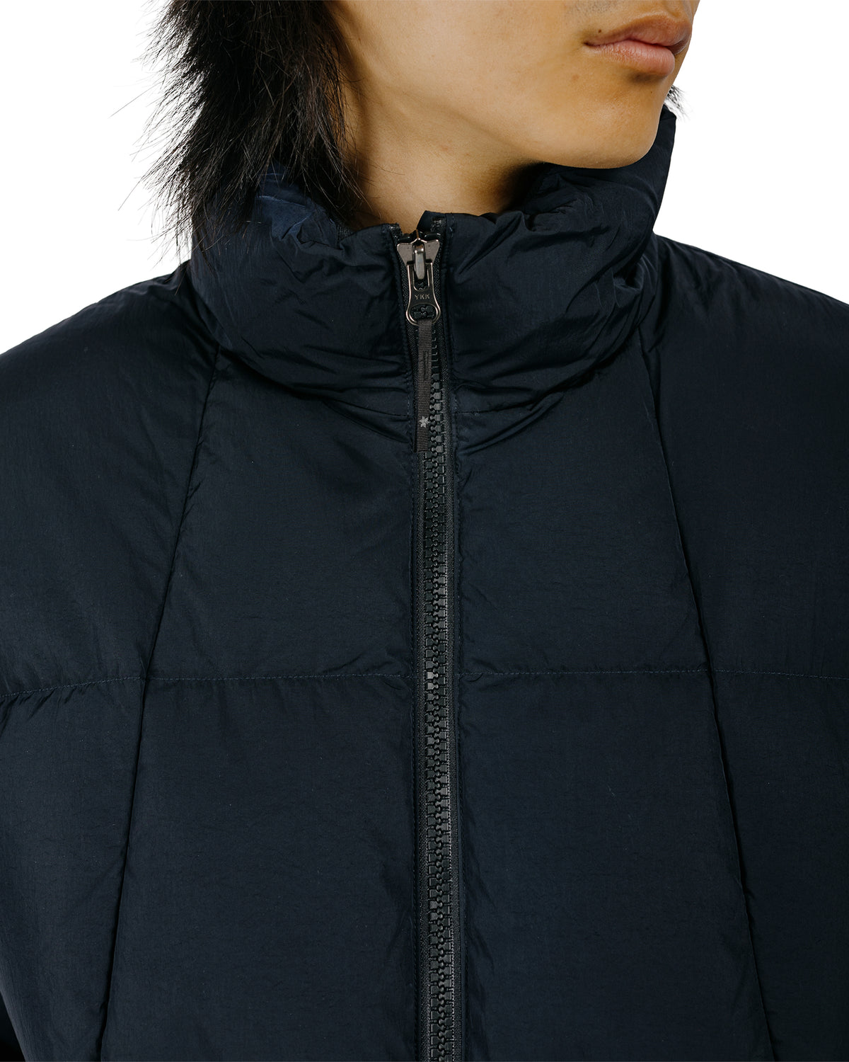 Goldwin Dope Dyed Ripple Nylon Down Jacket Dark Navy