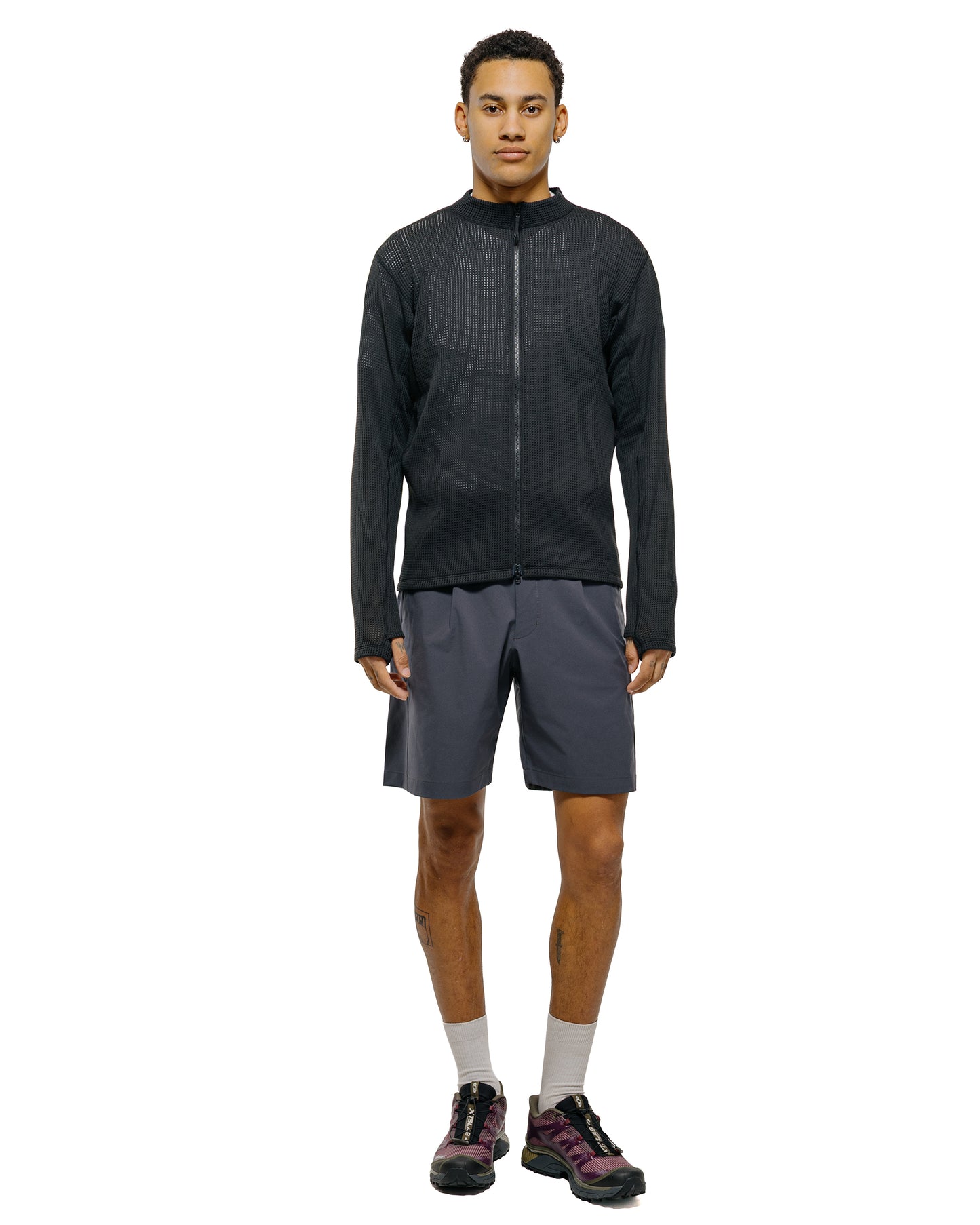 lost & found Goldwin Goldwin One Tuck Light Stretch Shorts Ebony Gray