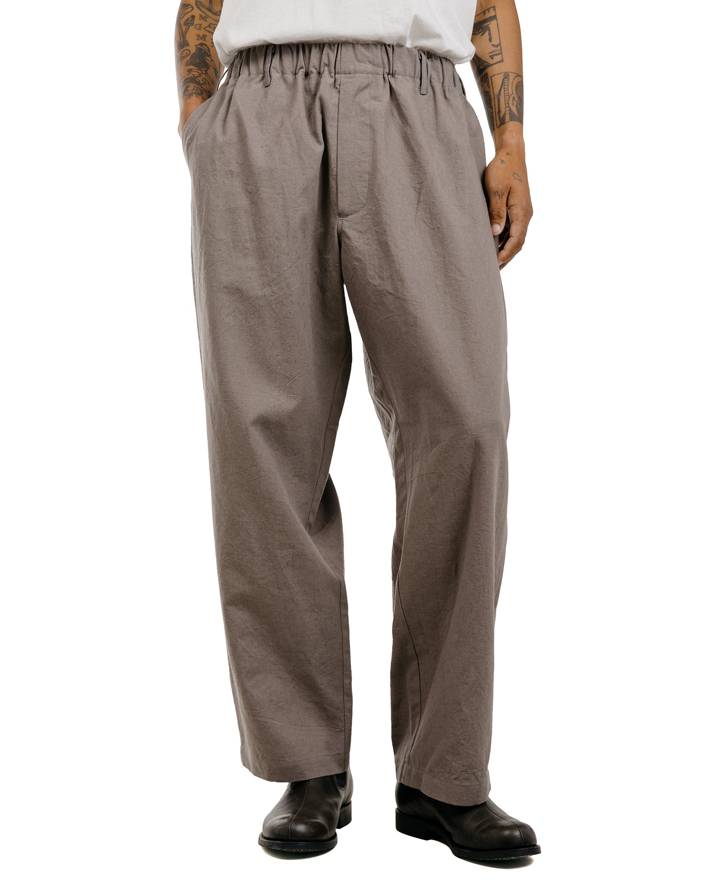 James Coward Carry On Pant Mid Grey Cotton/Linen/Ramie Overdye Canvas