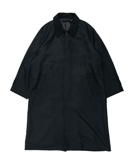 James Coward Draft Coat Heavyweight Wool Gabardine Black