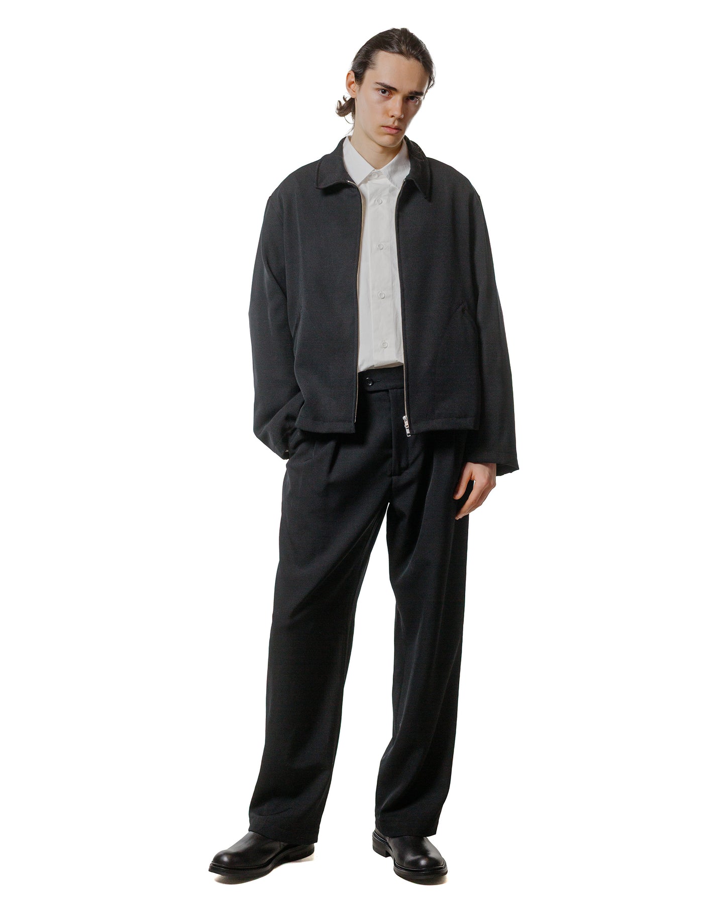 lost & found James Coward James Coward Site Jacket Black Heavyweight Wool Gabardine