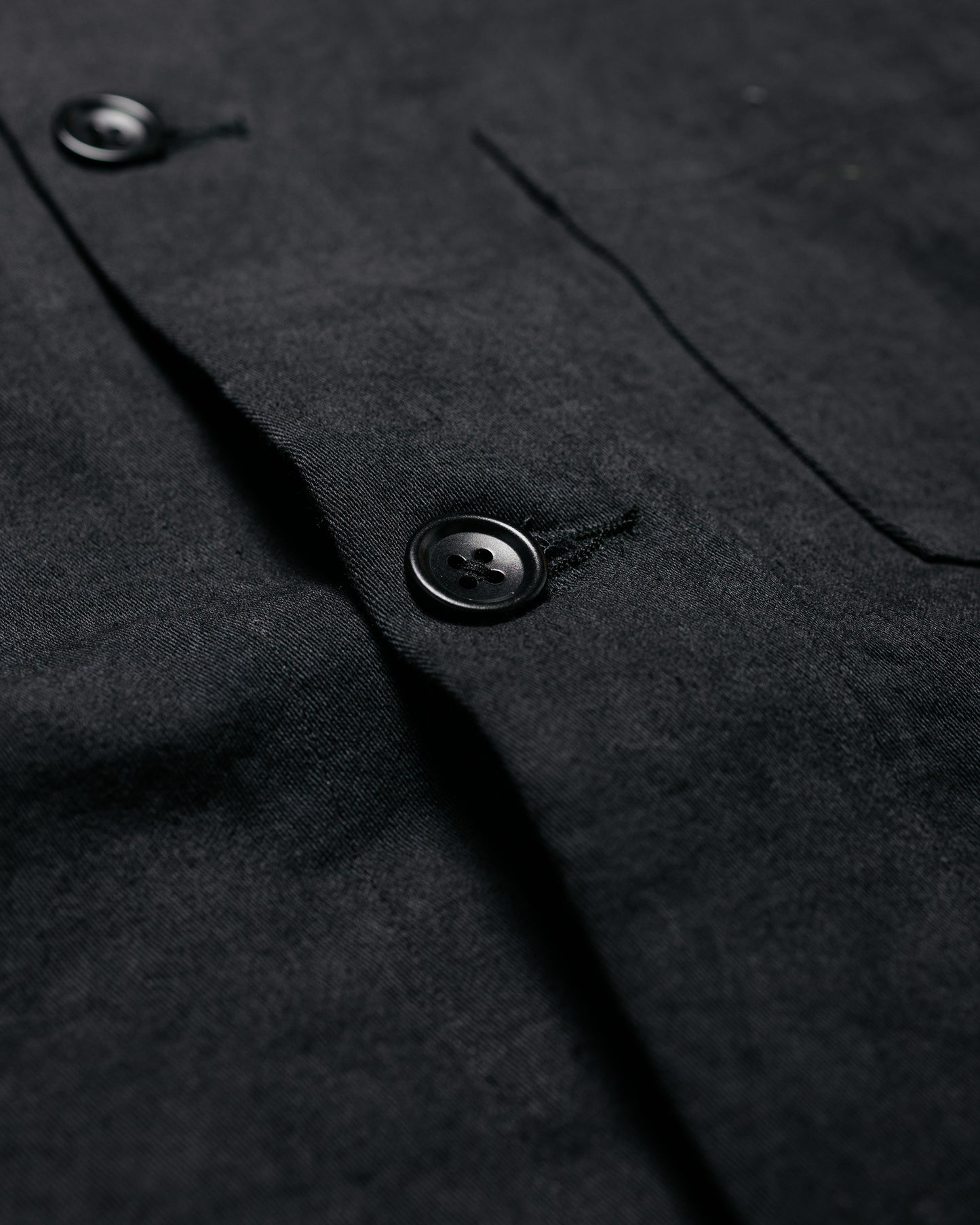 James Coward Travail Shirt Black Satin Drum Cotton
