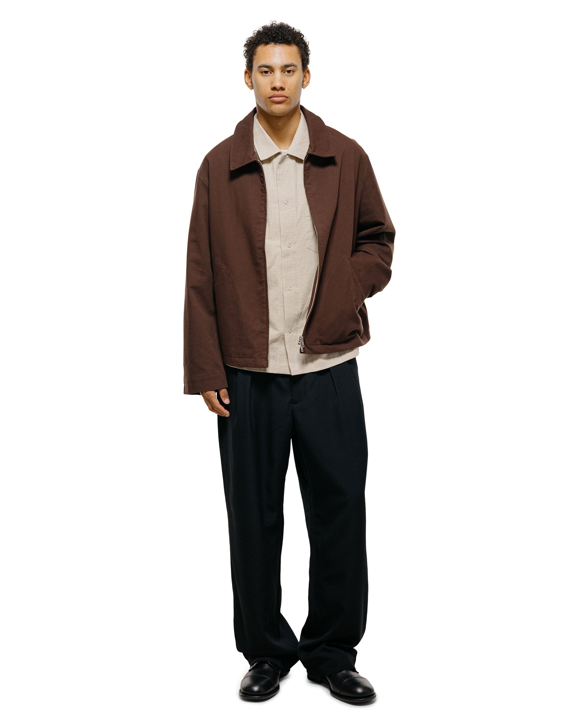 lost & found James Coward James Coward Site Jacket Dark Brown Cotton Wool Twill