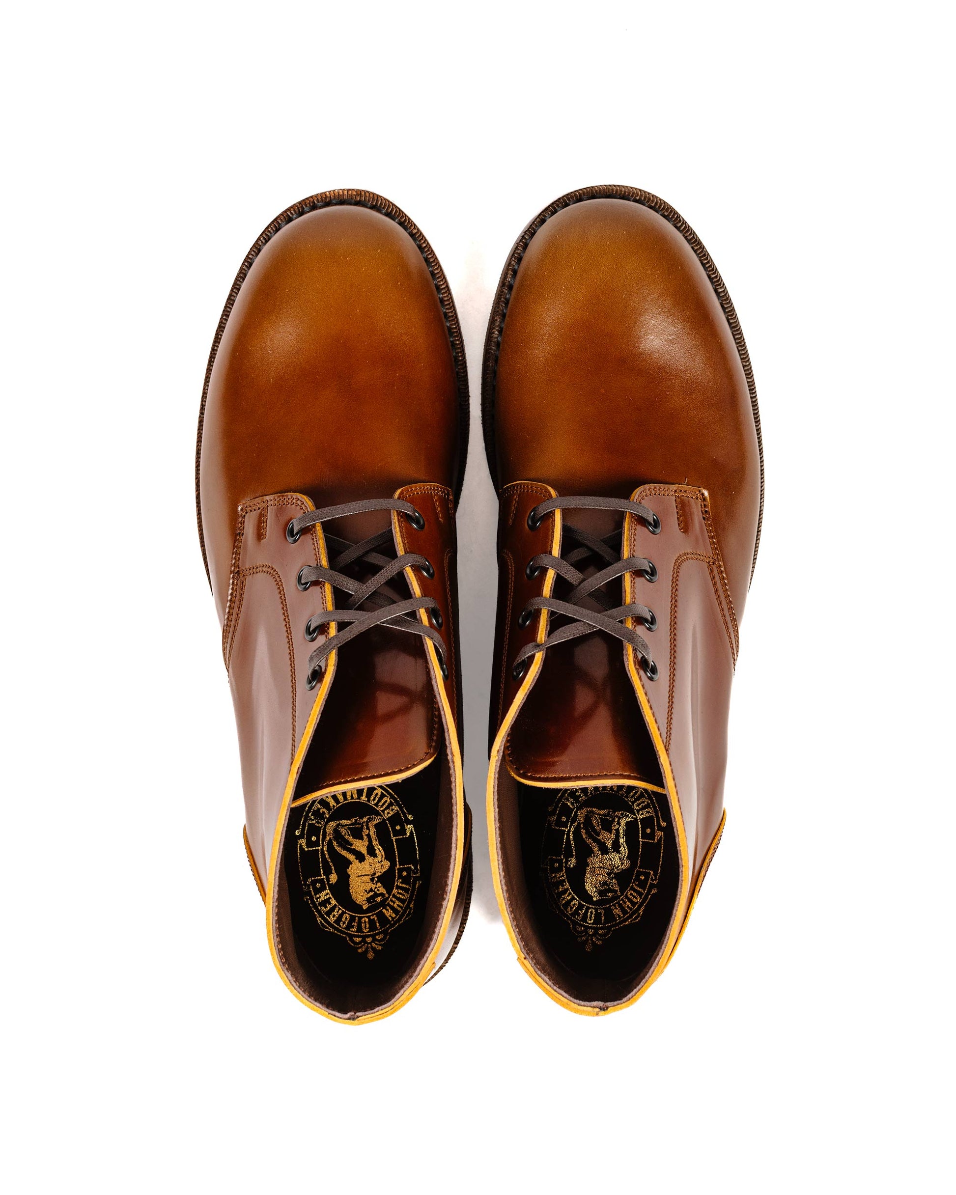 lost & found John Lofgren Bootmaker John Lofgren Bootmaker The Steadfast Chukka Boots Shinki Hikaku Shell Cordovan Cognac