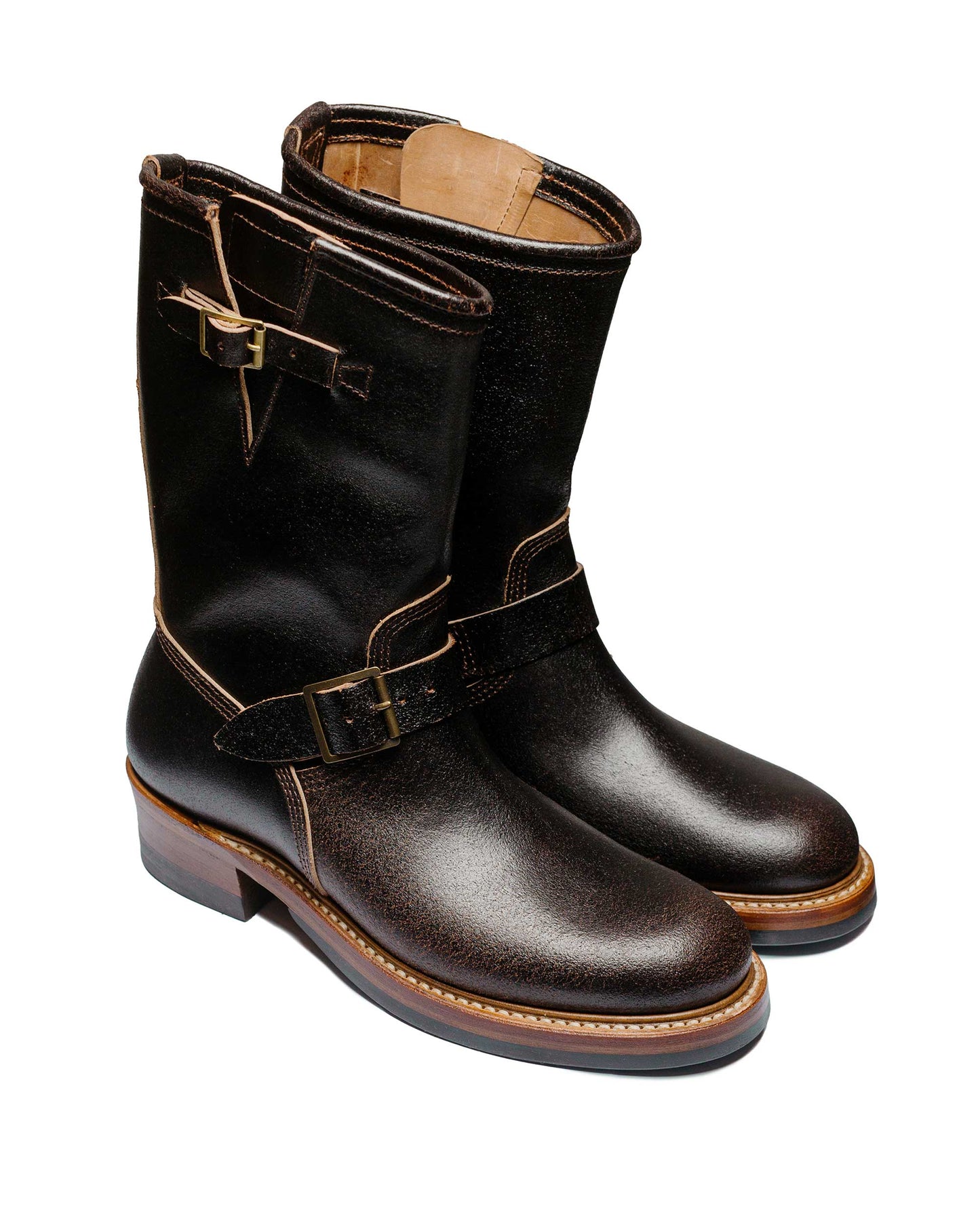 lost & found John Lofgren Bootmaker John Lofgren Bootmaker Wabash Engineer Boots Horween Waxed Flesh Dark Brown