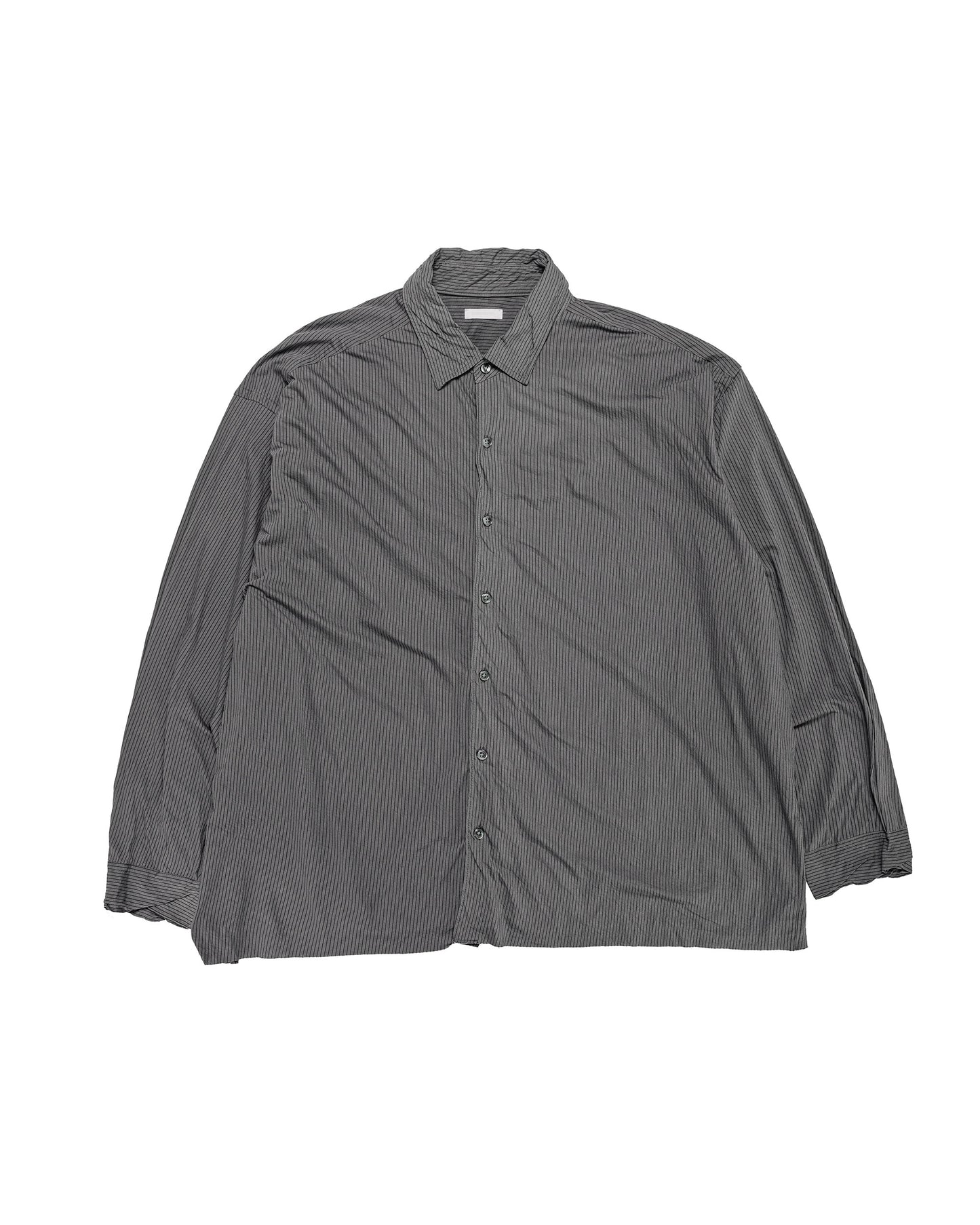 KANEMASA PHIL 46G Stripe Artisan Shirt Charcoal Black Dye